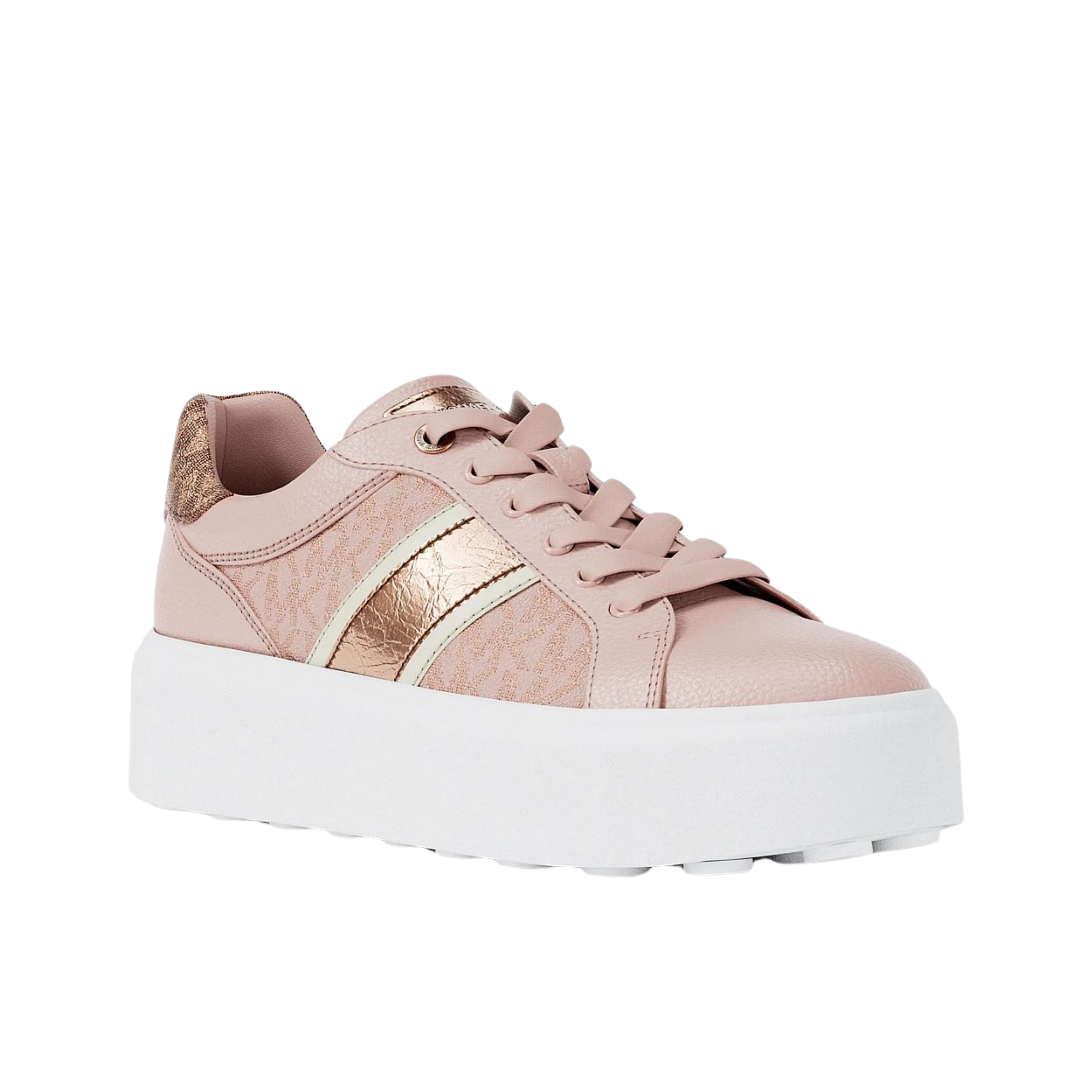 Michael Kors Women Romey Signature Logo Stripe Platform Sneaker - Powder Blush