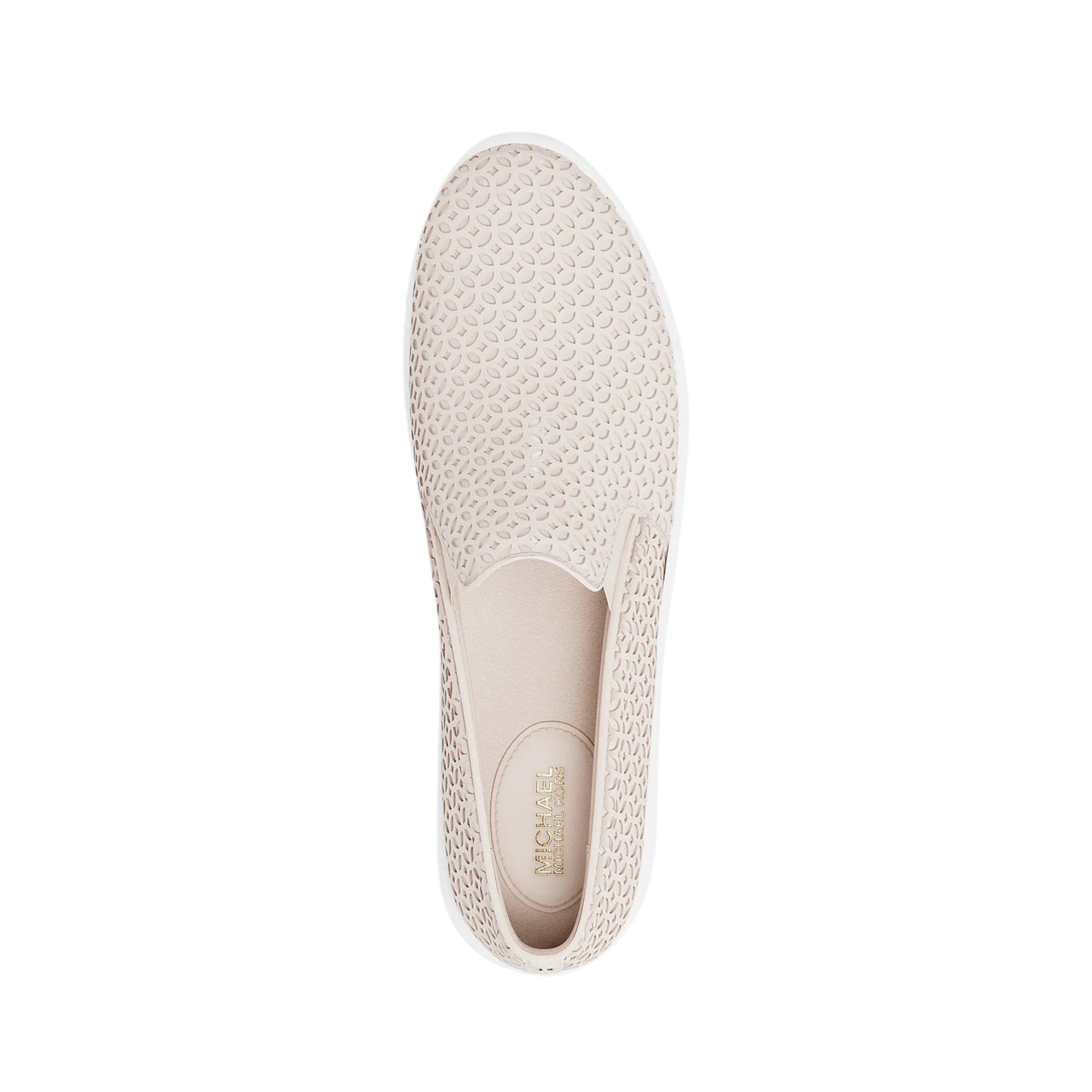 Michael Kors Women Keaton Perforated Slip On Sneaker - LT Cream