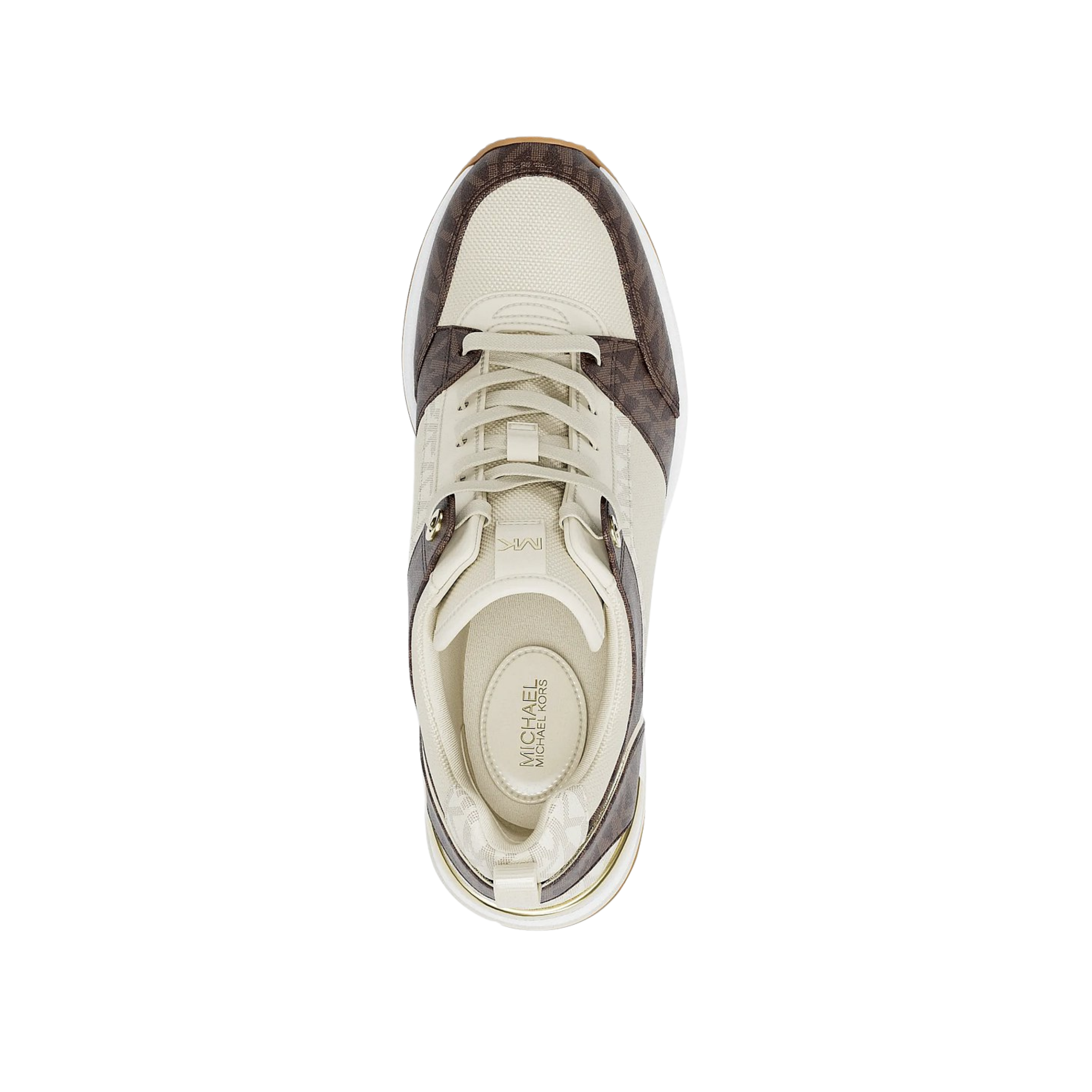 Michael Kors Women Georgie Signature Logo Wedge Trainer - Brown Multi