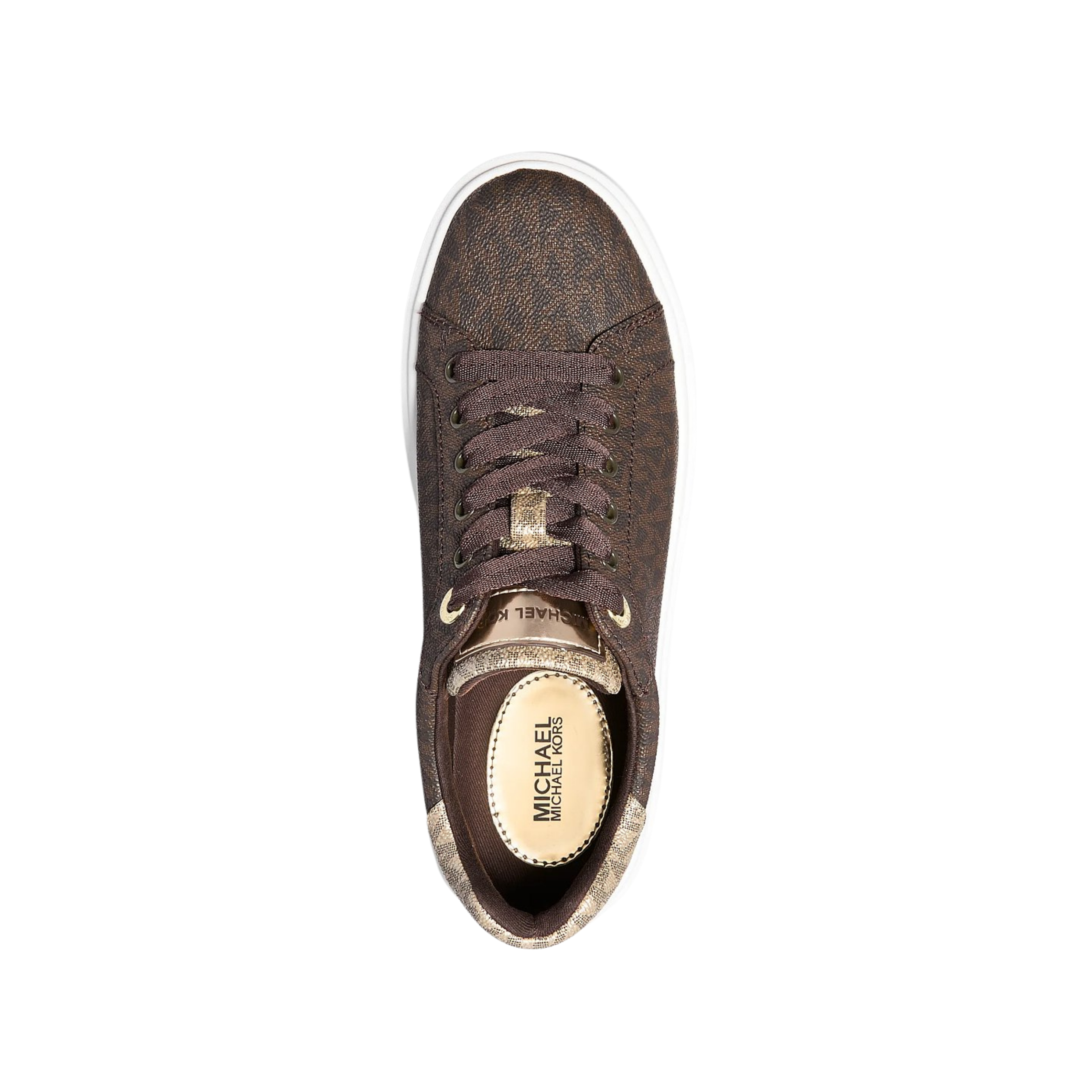 Michael Kors Women Romey Metallic Two Tone Signature Logo Platform Sneaker - Brown