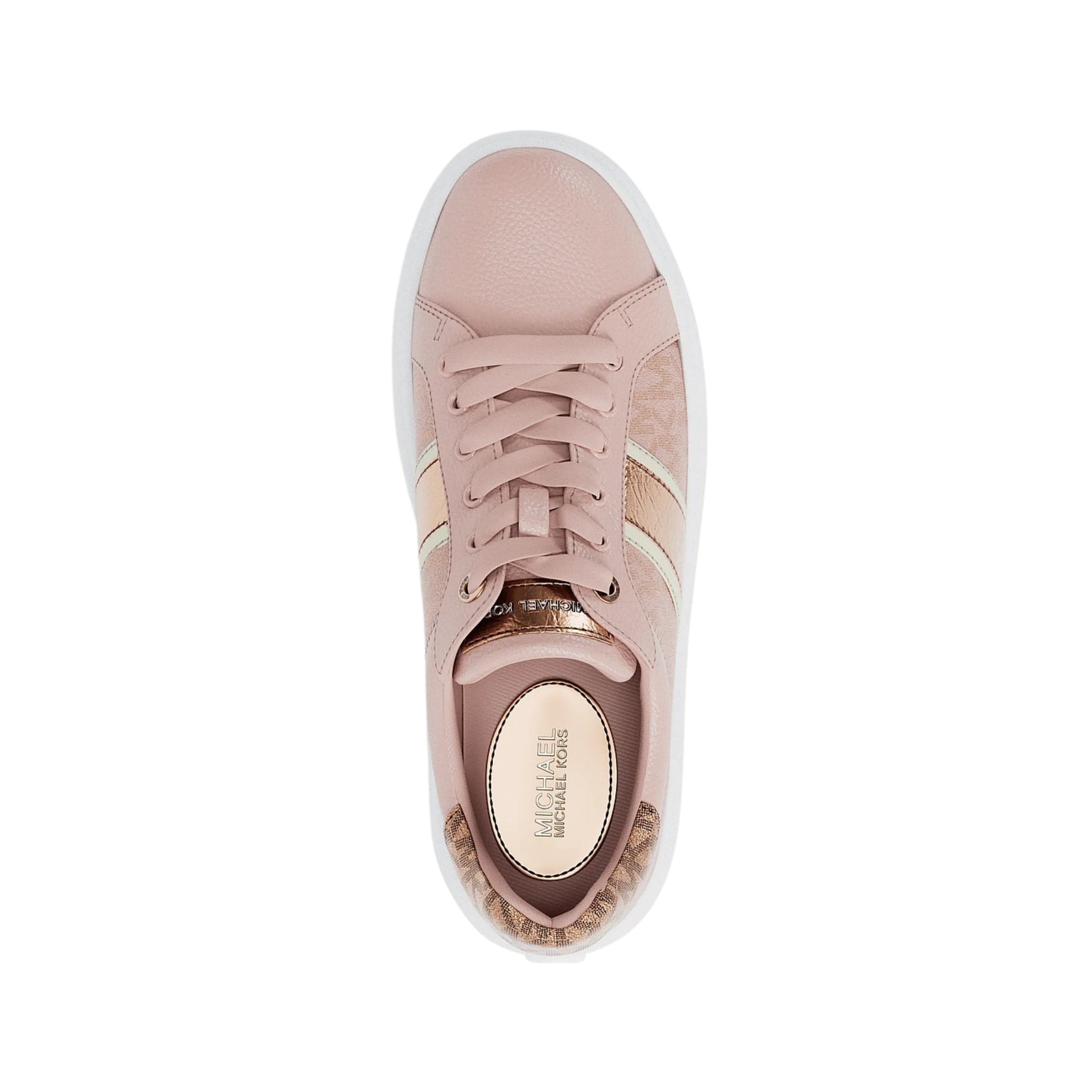 Michael Kors Women Romey Signature Logo Stripe Platform Sneaker - Powder Blush