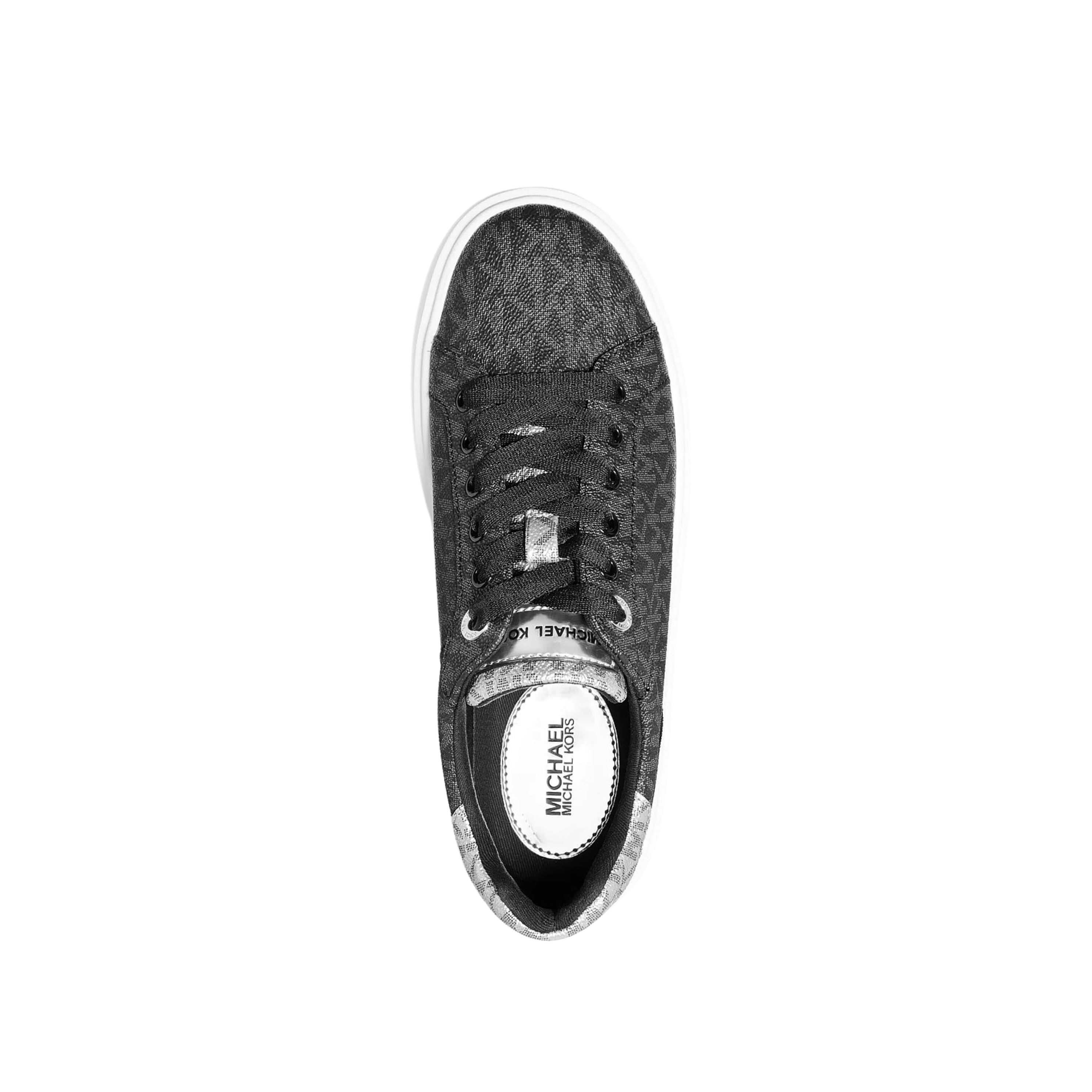Michael Kors Women Romey Metallic Two Tone Signature Logo Platform Sneaker - Black