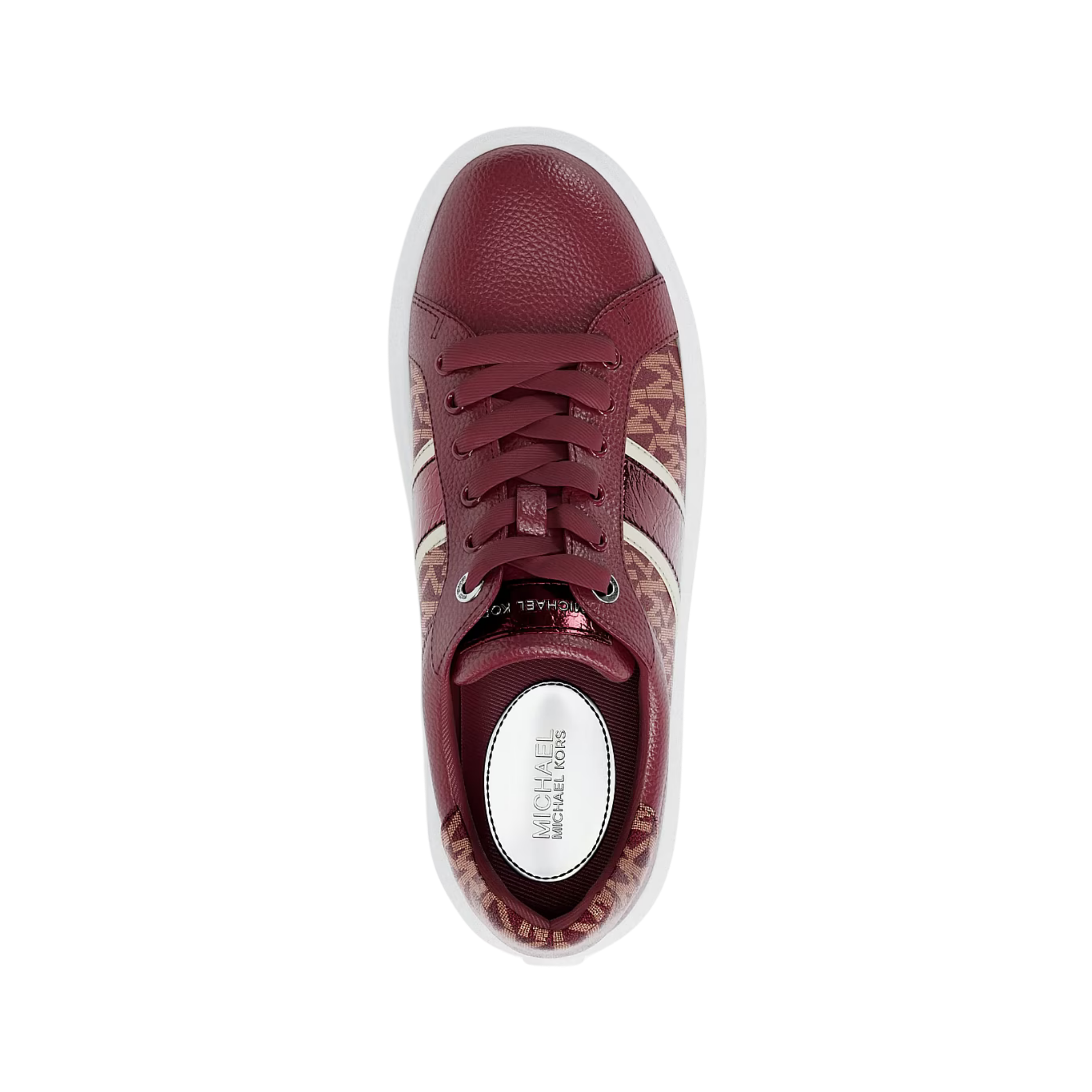 Michael Kors Women Romey Signature Logo Stripe Platform Sneaker - Cherry