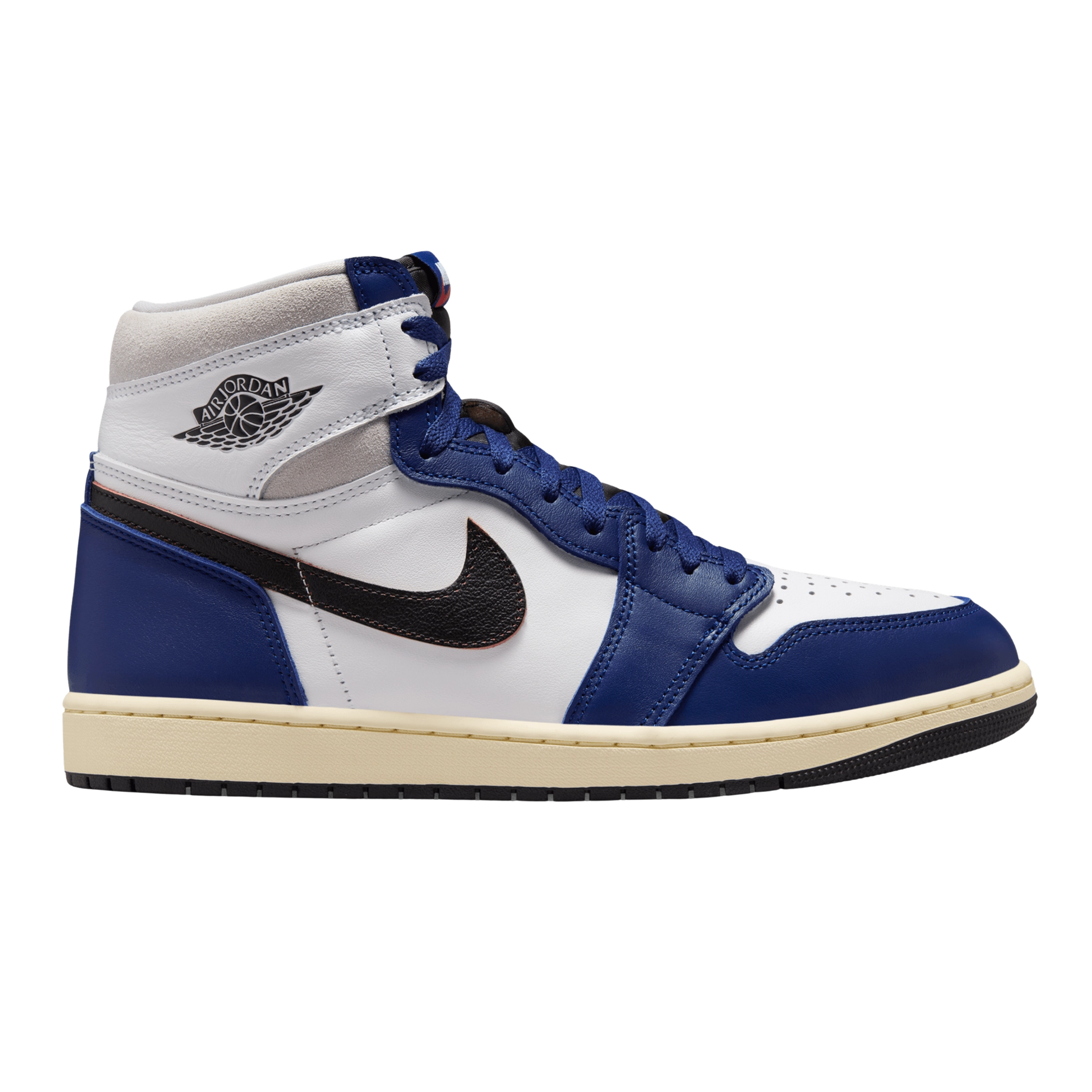 Nike Men's Air Jordan Retro 1 High - White Grey Deep Royal Blue