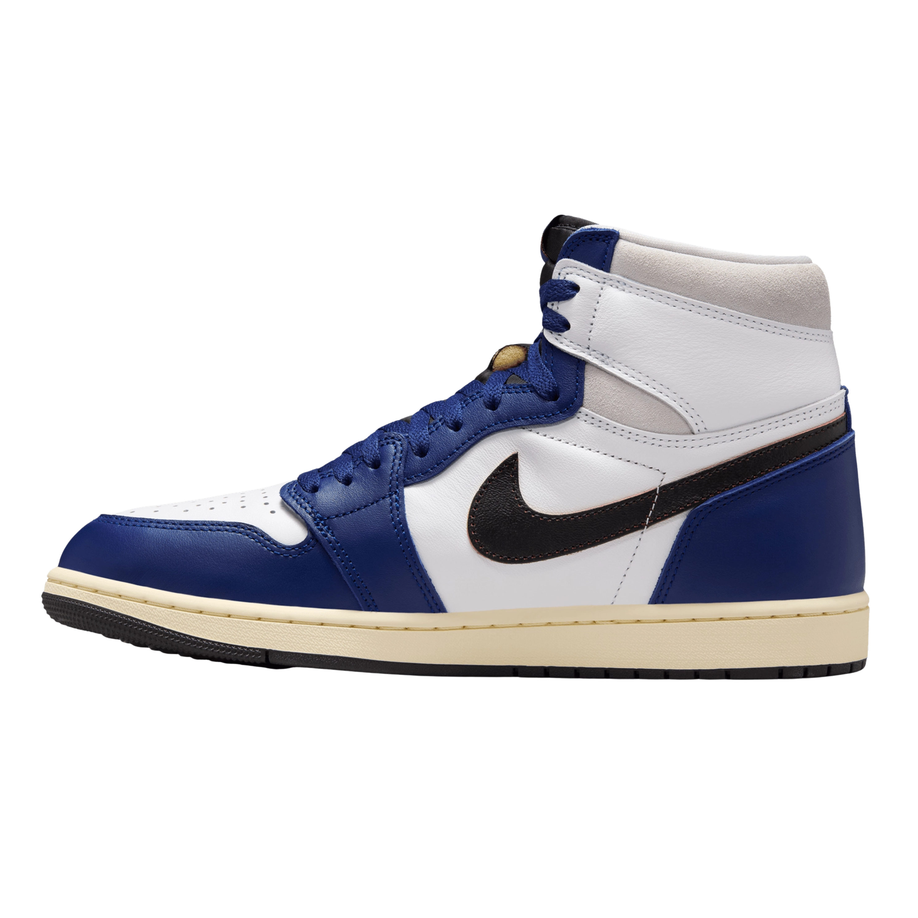 Nike Men's Air Jordan Retro 1 High - White Grey Deep Royal Blue