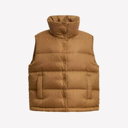 COACH Women Puffer Vest - Chai