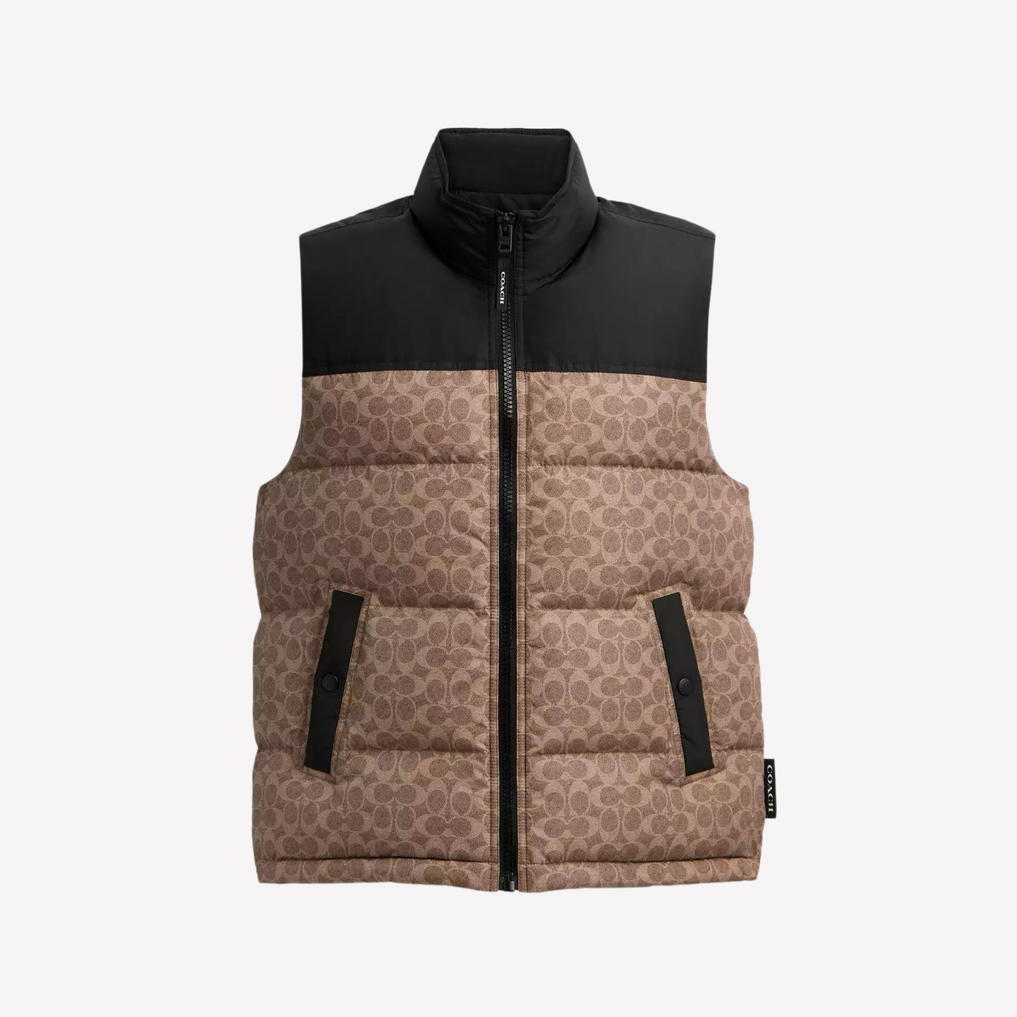 COACH Men Down Vest - Tan Signature