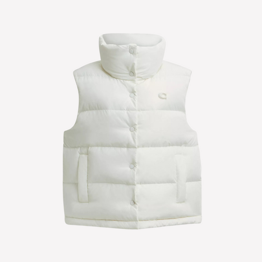 COACH Women Puffer Vest - Cream