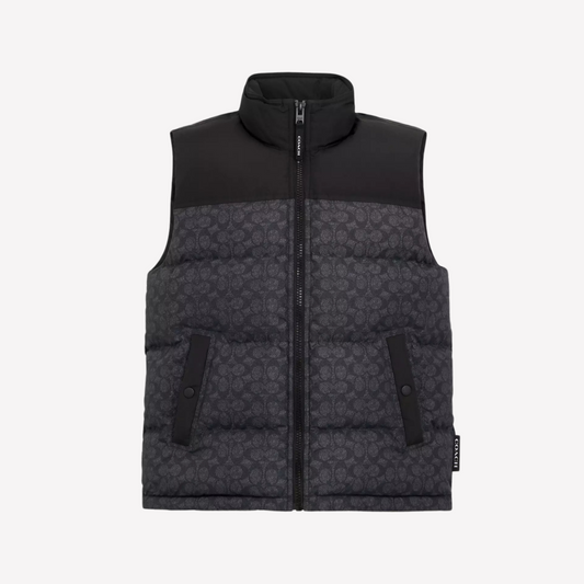 COACH Men Down Vest - Charcoal Signature