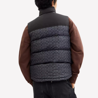 COACH Men Down Vest - Charcoal Signature