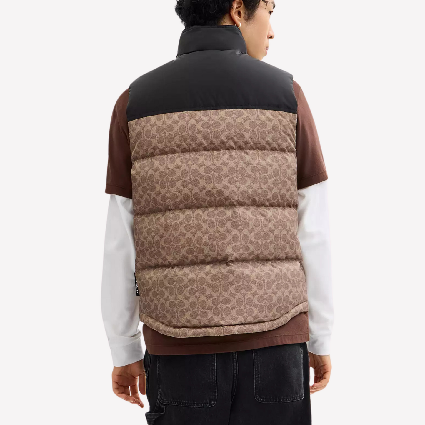 COACH Men Down Vest - Tan Signature