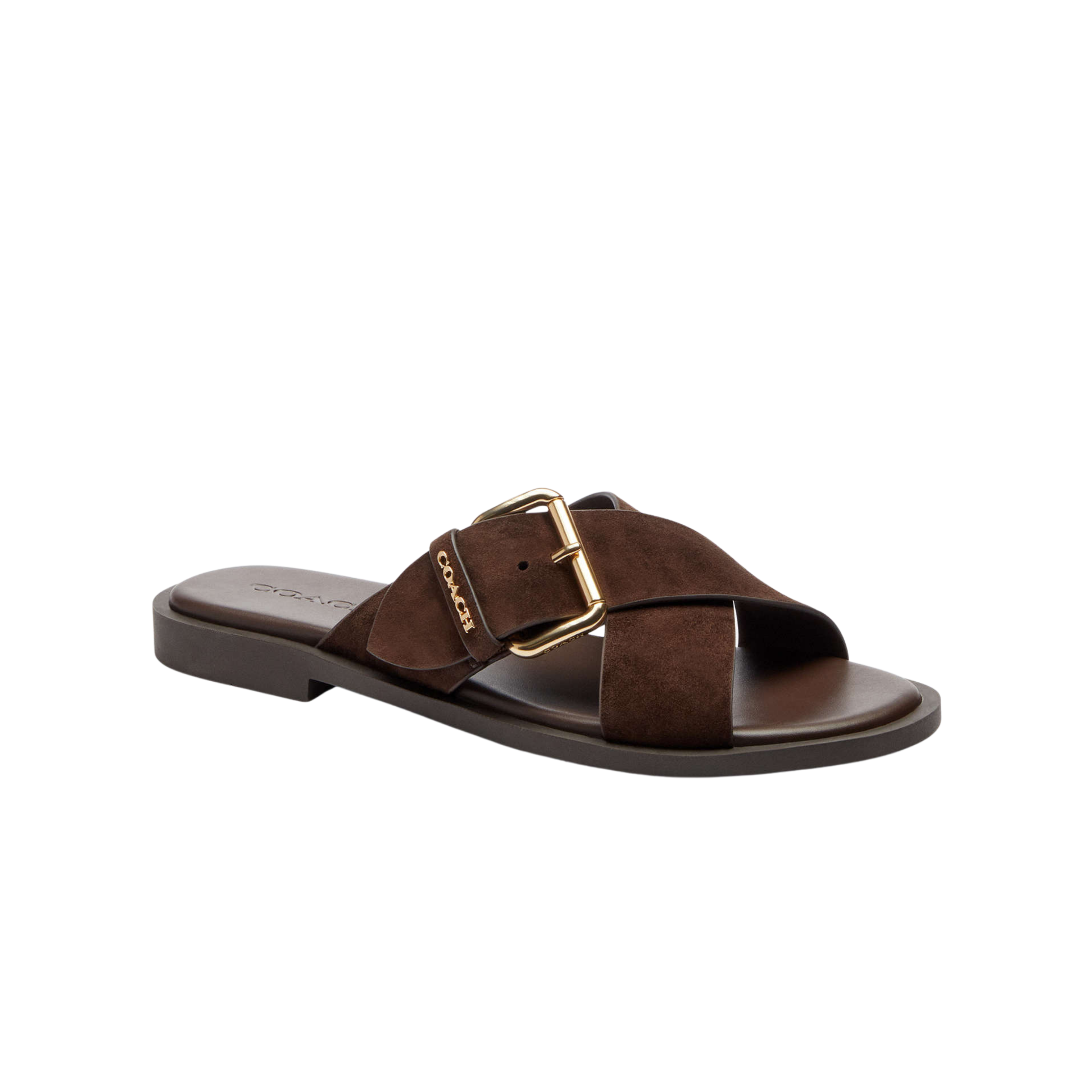 Coach Women's Crisscross Buckle Sandal - Chocolate Brown