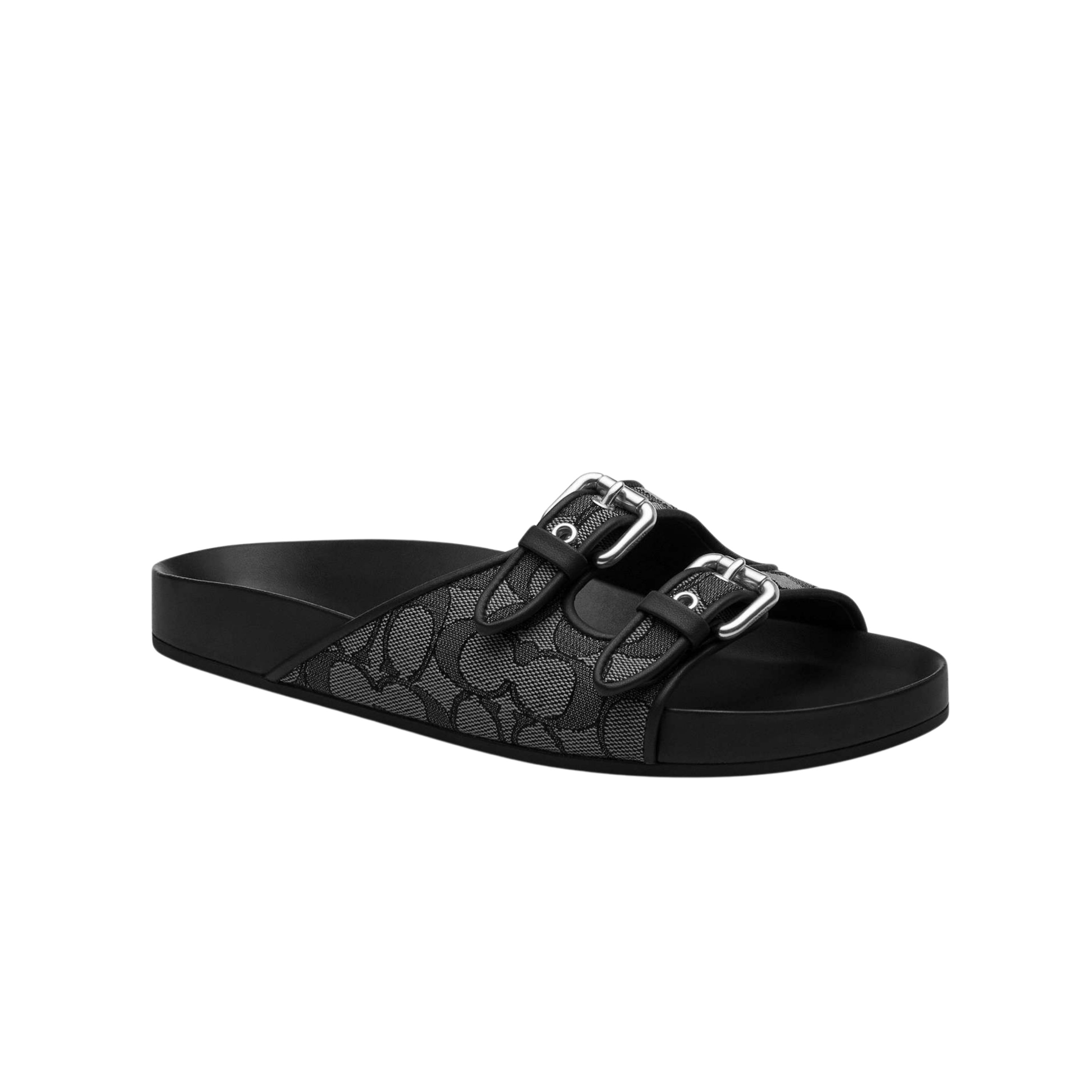 Coach Women's Two Band Buckle Sandal - Charcoal Black