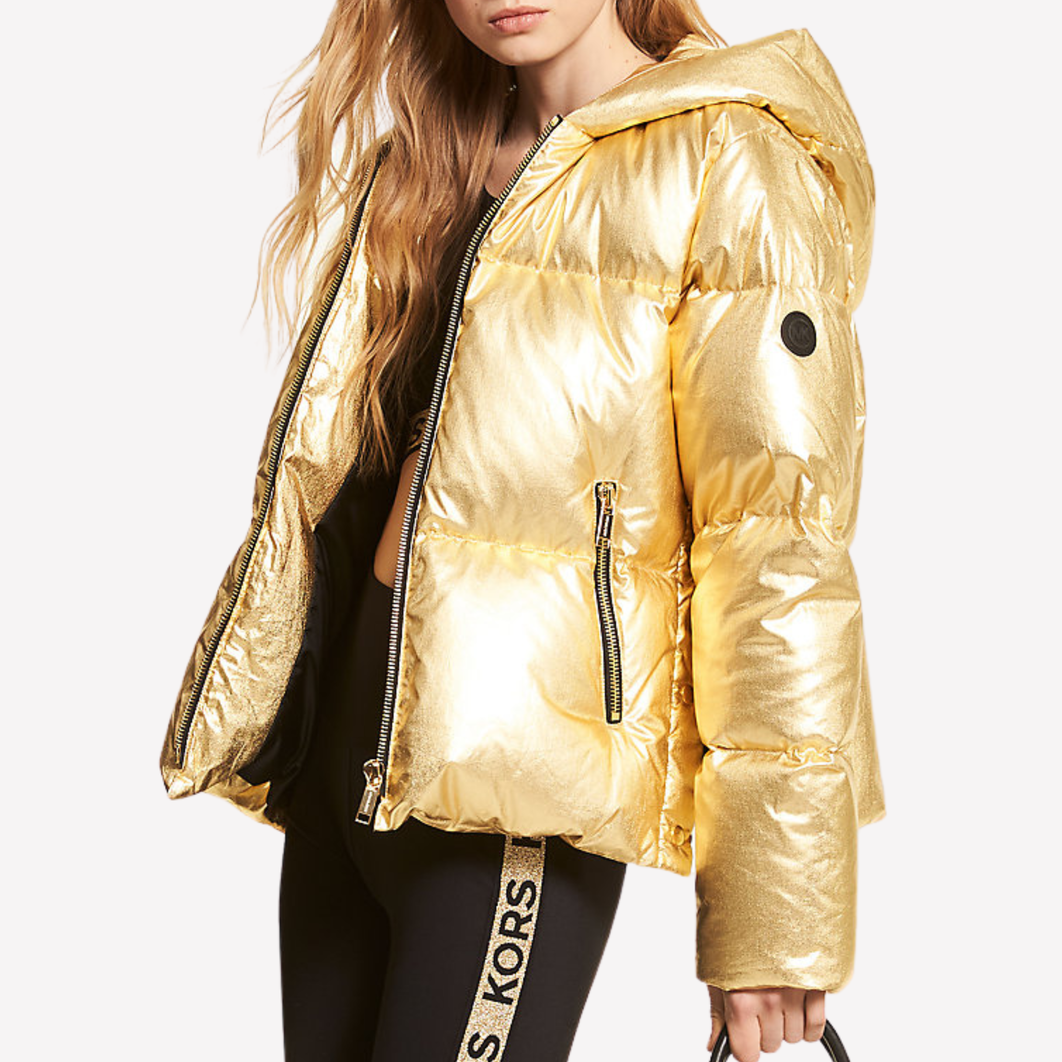 Michael Kors Women Metallic Puffer - Gold