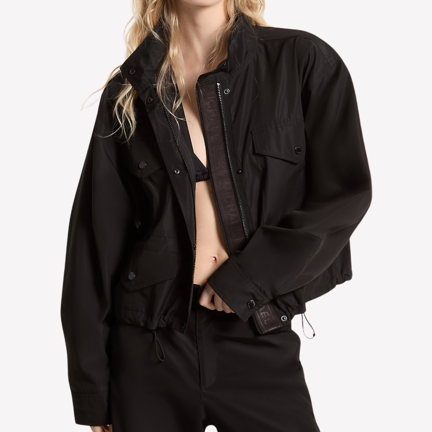 Michael Kors Women Woven Anorak - Black