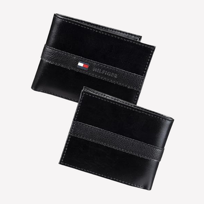 Tommy Hilfiger Passcase Leather Wallet - Black