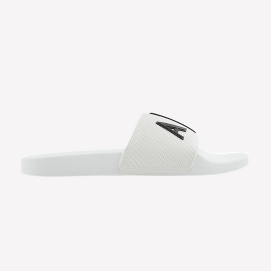 Armani Exchange Men's Slider Logo Slippers - White