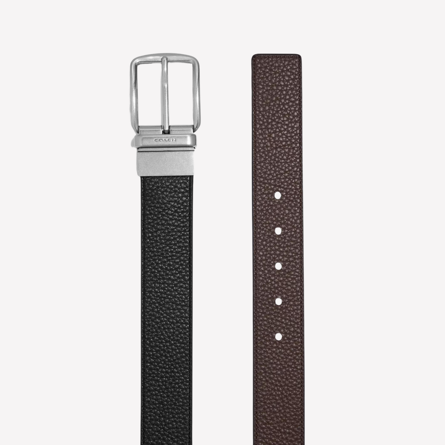 COACH Harness Buckle Reversible Belt 38mm - Black Dark Brown