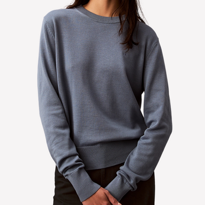 Calvin Klein Women Smooth Cotton Sweater - China Blue