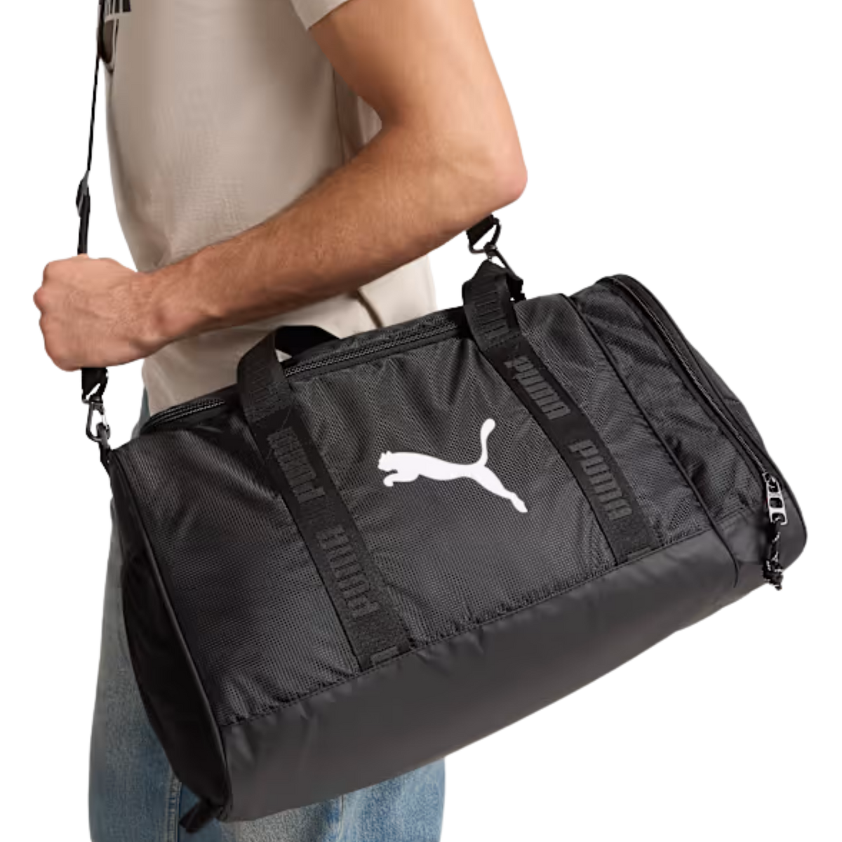 Puma Men Training Small Gym Duffel Bag - Black White