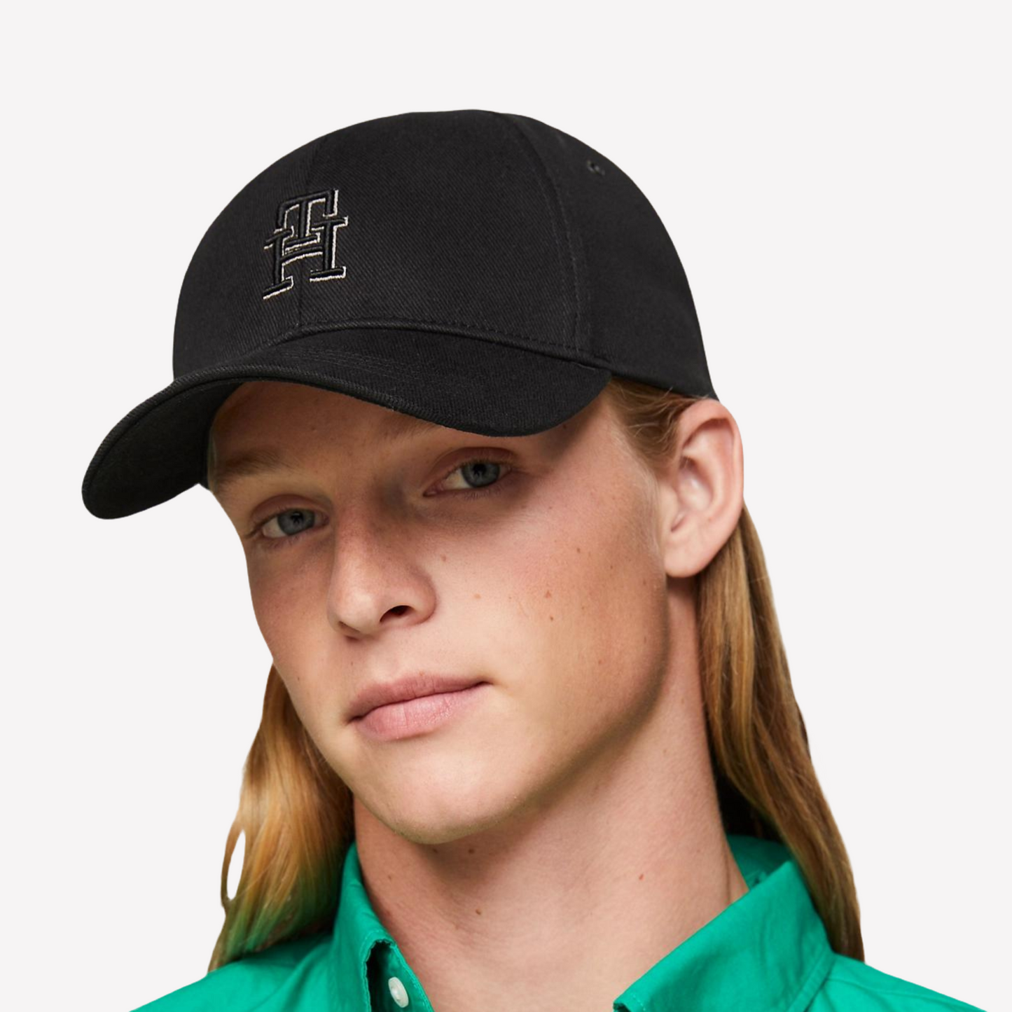 Tommy Hilfiger Men Embroidered TH Logo Twill Cap - Black