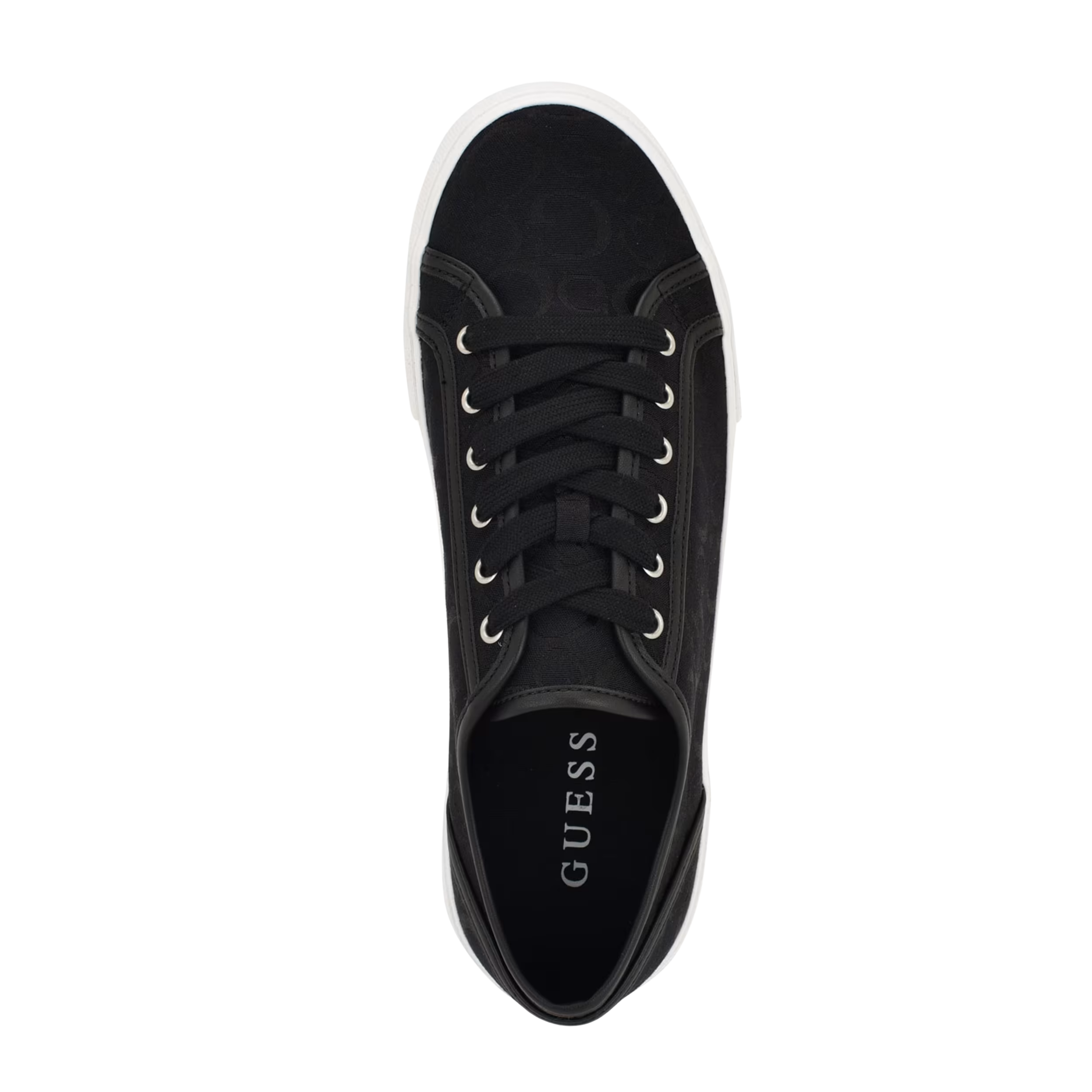 Guess Men Selyo Logo Jacquard Low-Top - Black