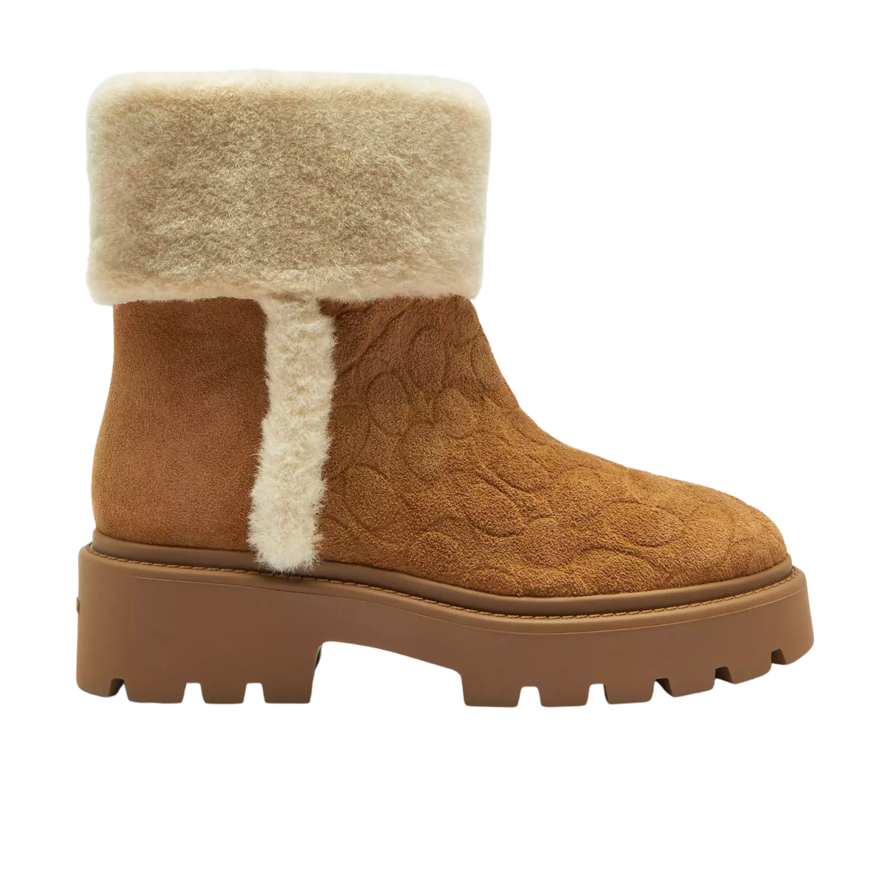 COACH Women's Chunky Sherpa Bootie - Suede Tobacco