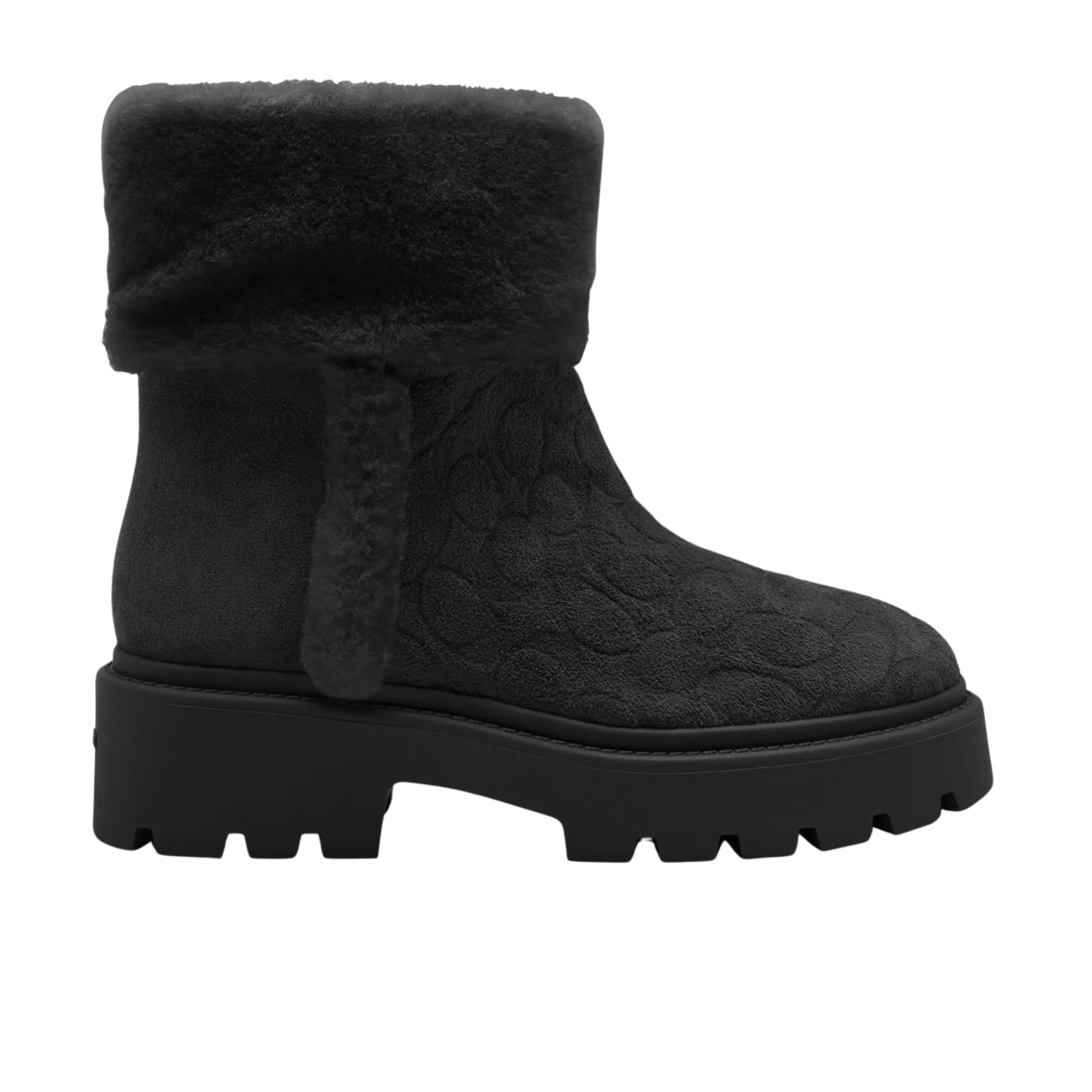 COACH Women's Chunky Sherpa Bootie - Suede Black