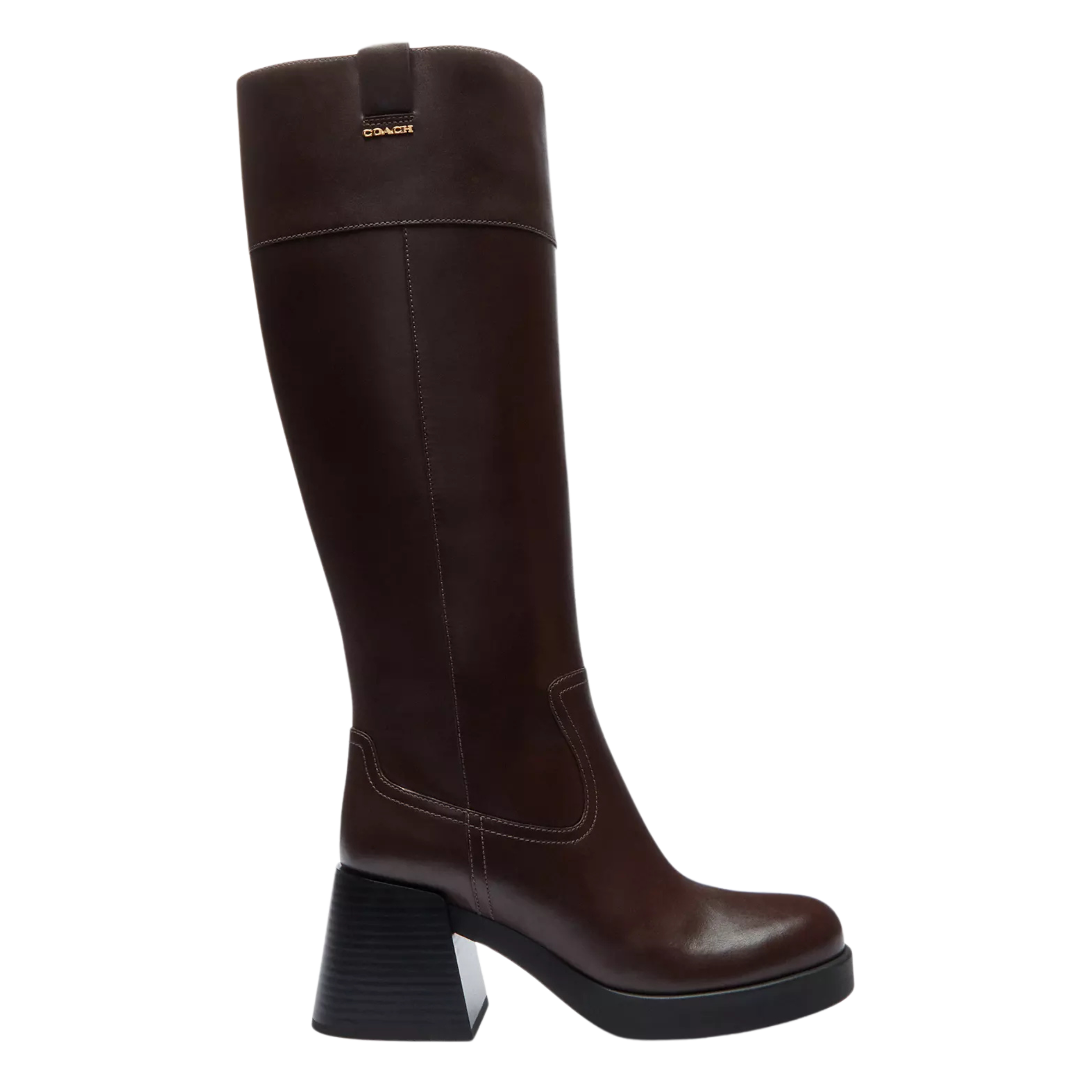 COACH Women's Block Heel Tall Boot - Maple