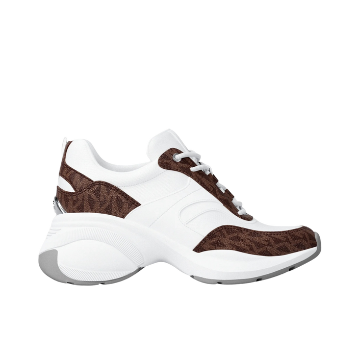 Michael Kors Women Kaia Signature Logo Trainer - White Brown