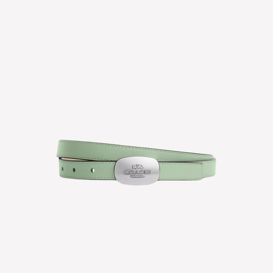 COACH Eliza Reversible Belt 18 Mm - Pale Green Ivory