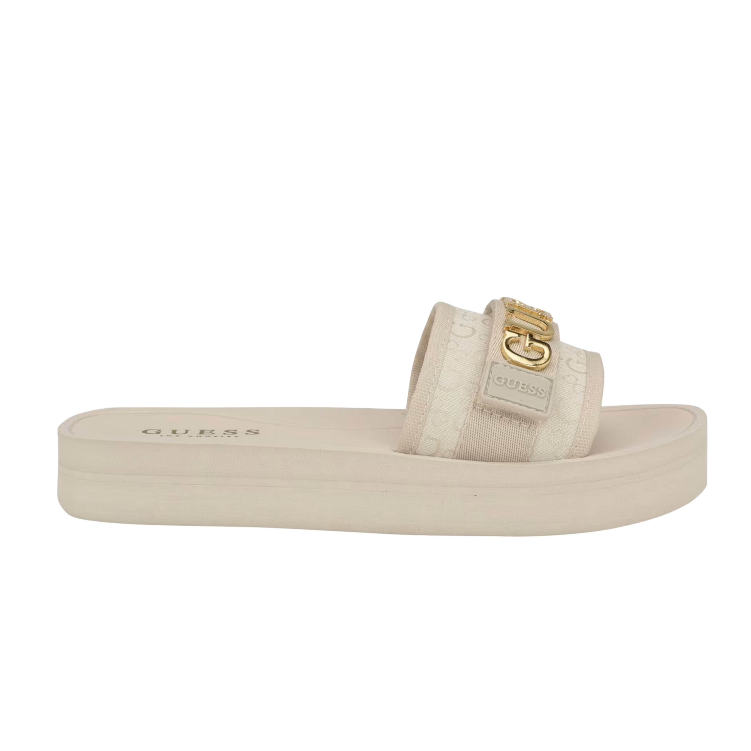 Guess Women Peers Logo Slide Sandals - Off White
