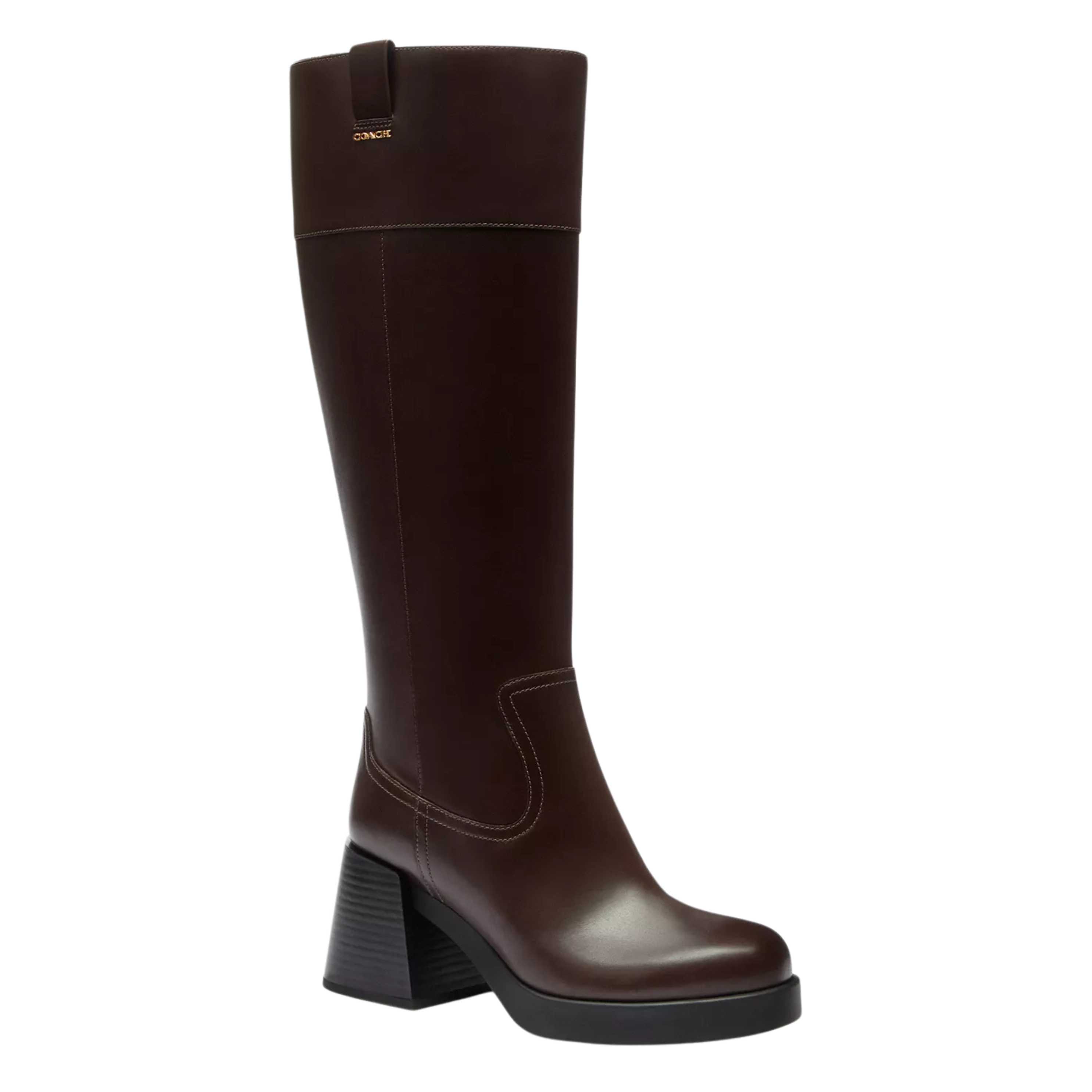 COACH Women's Block Heel Tall Boot - Maple