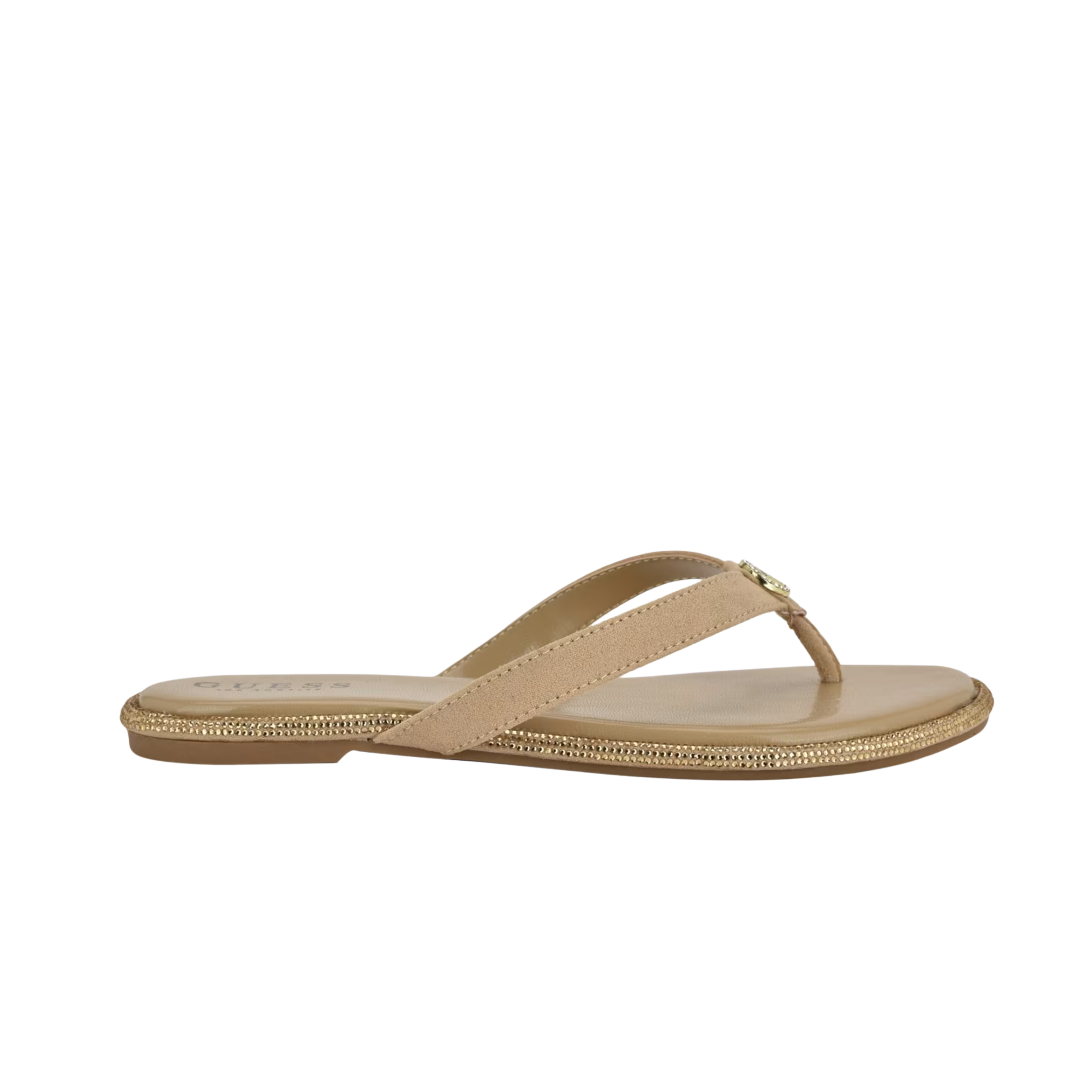 Guess Women Barenn Bling Slide Sandals - Beige