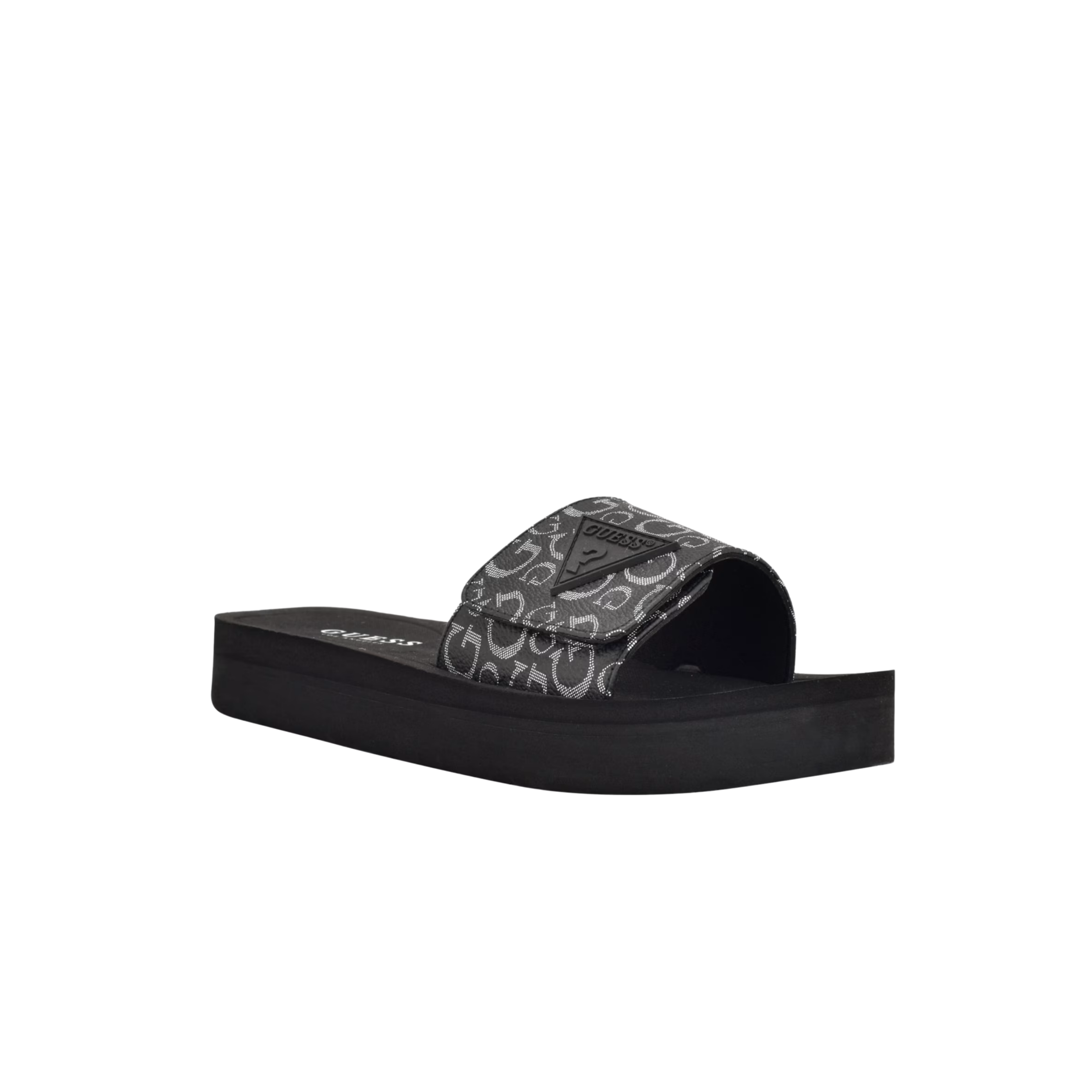 Guess Women Parties Logo Slides - Black