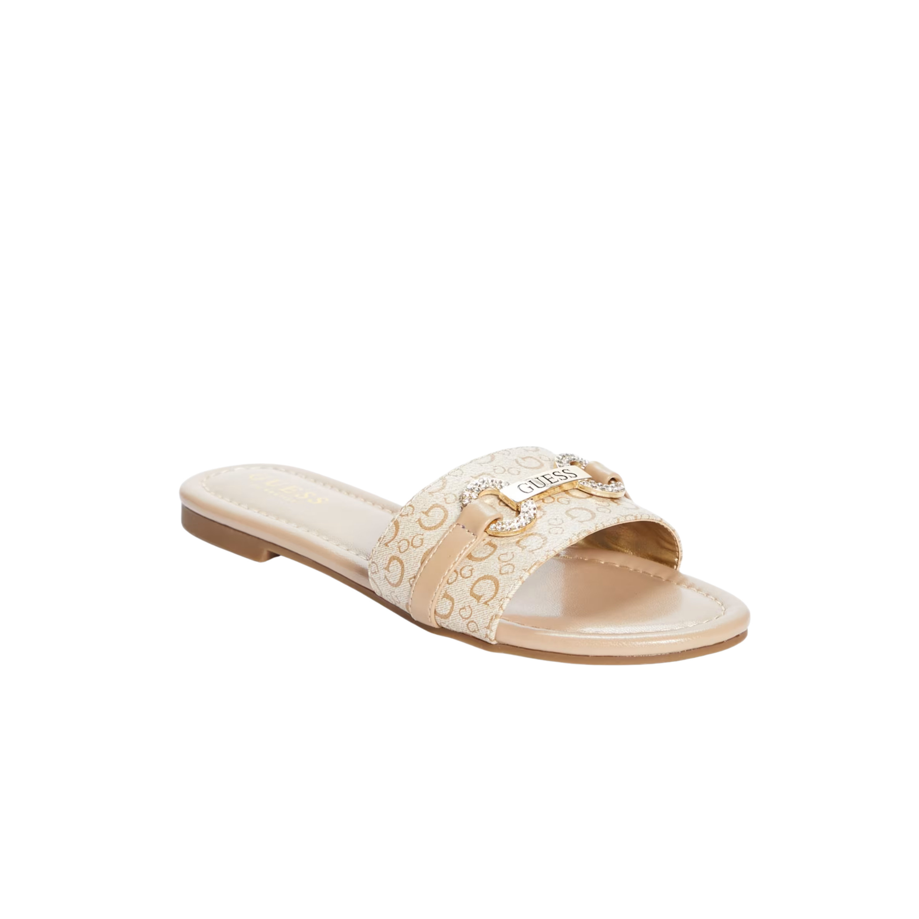 Guess Women Lamera Logo Slide Sandals - Off White
