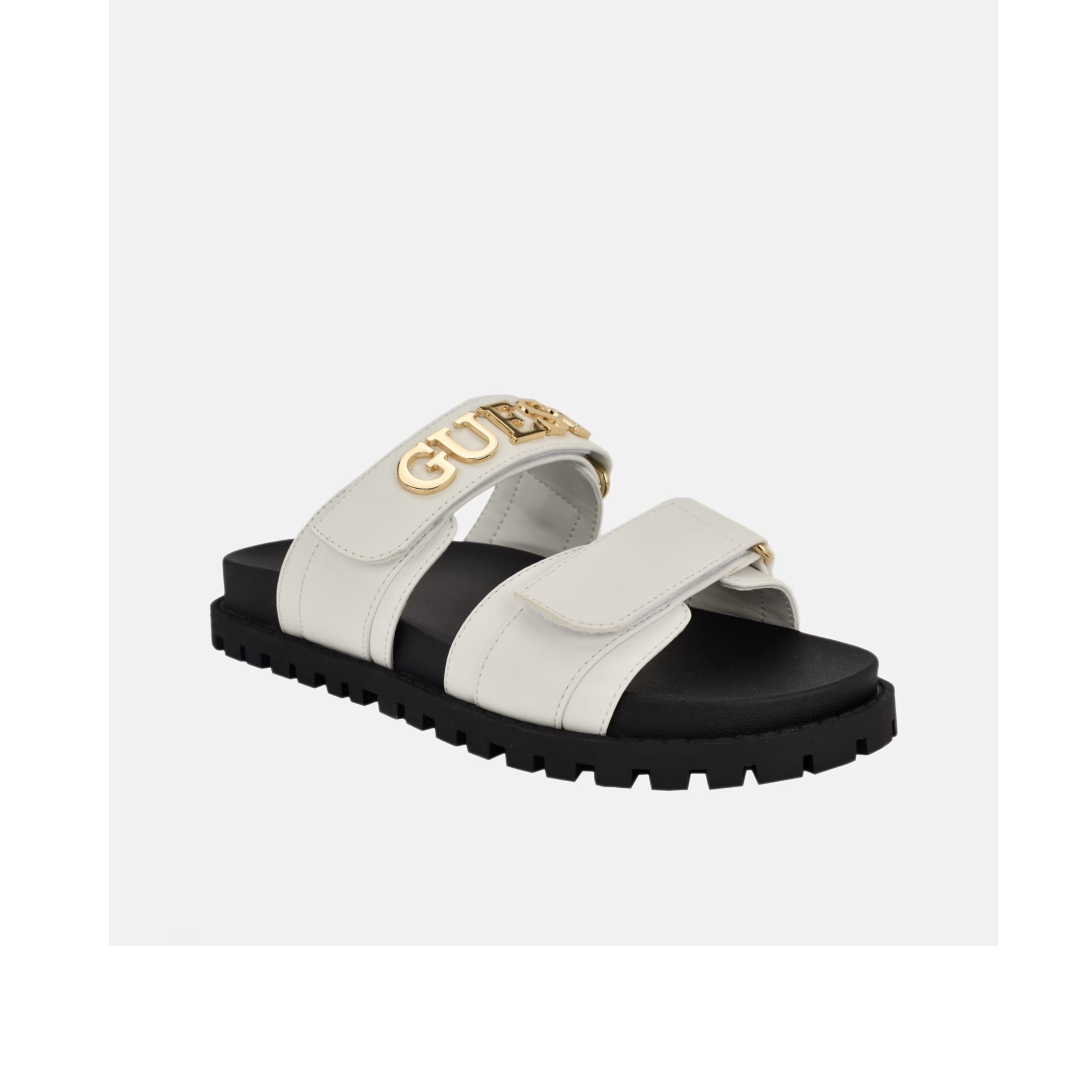 Guess Women Stetsen Metal Guess Sandal Slide - White