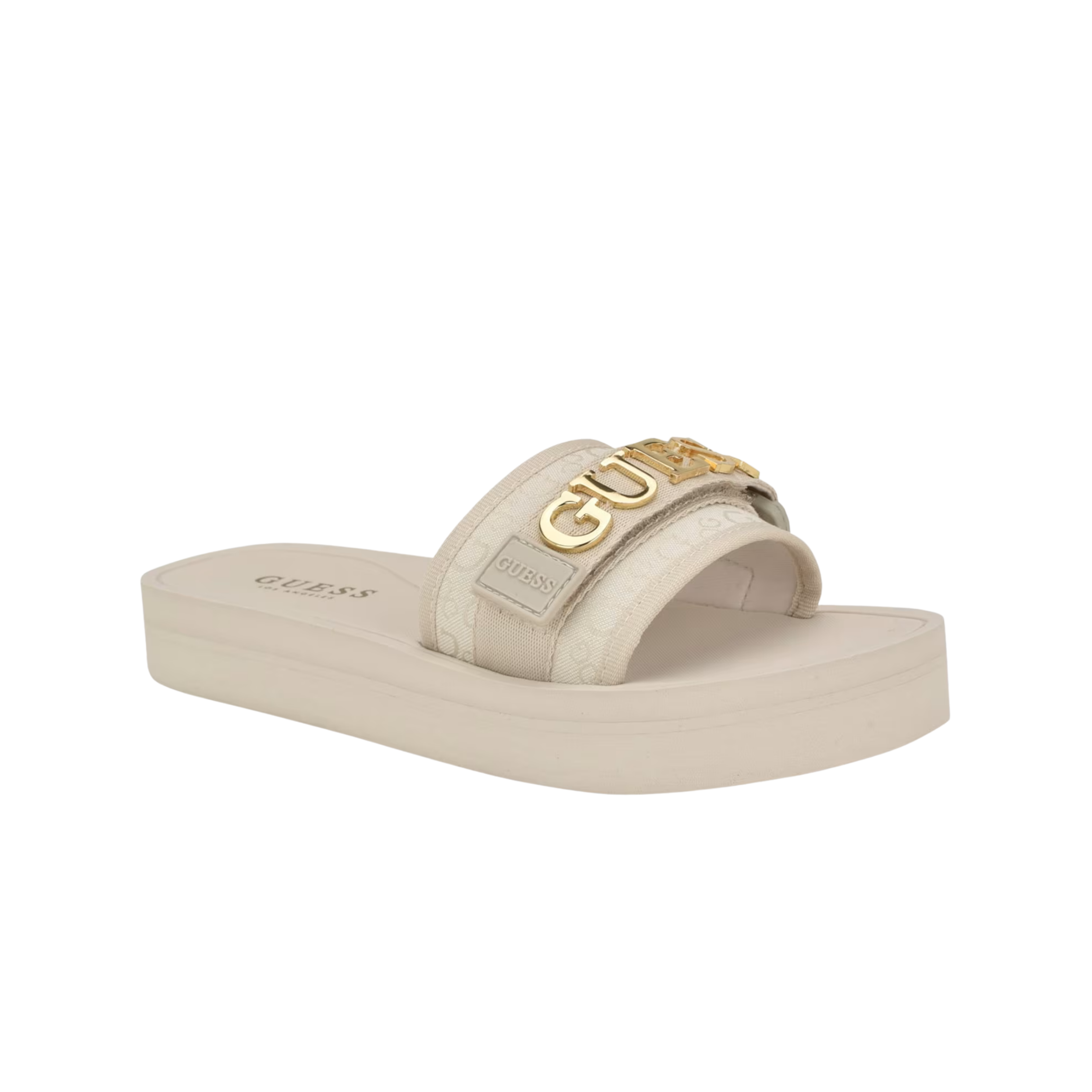 Guess Women Peers Logo Slide Sandals - Off White