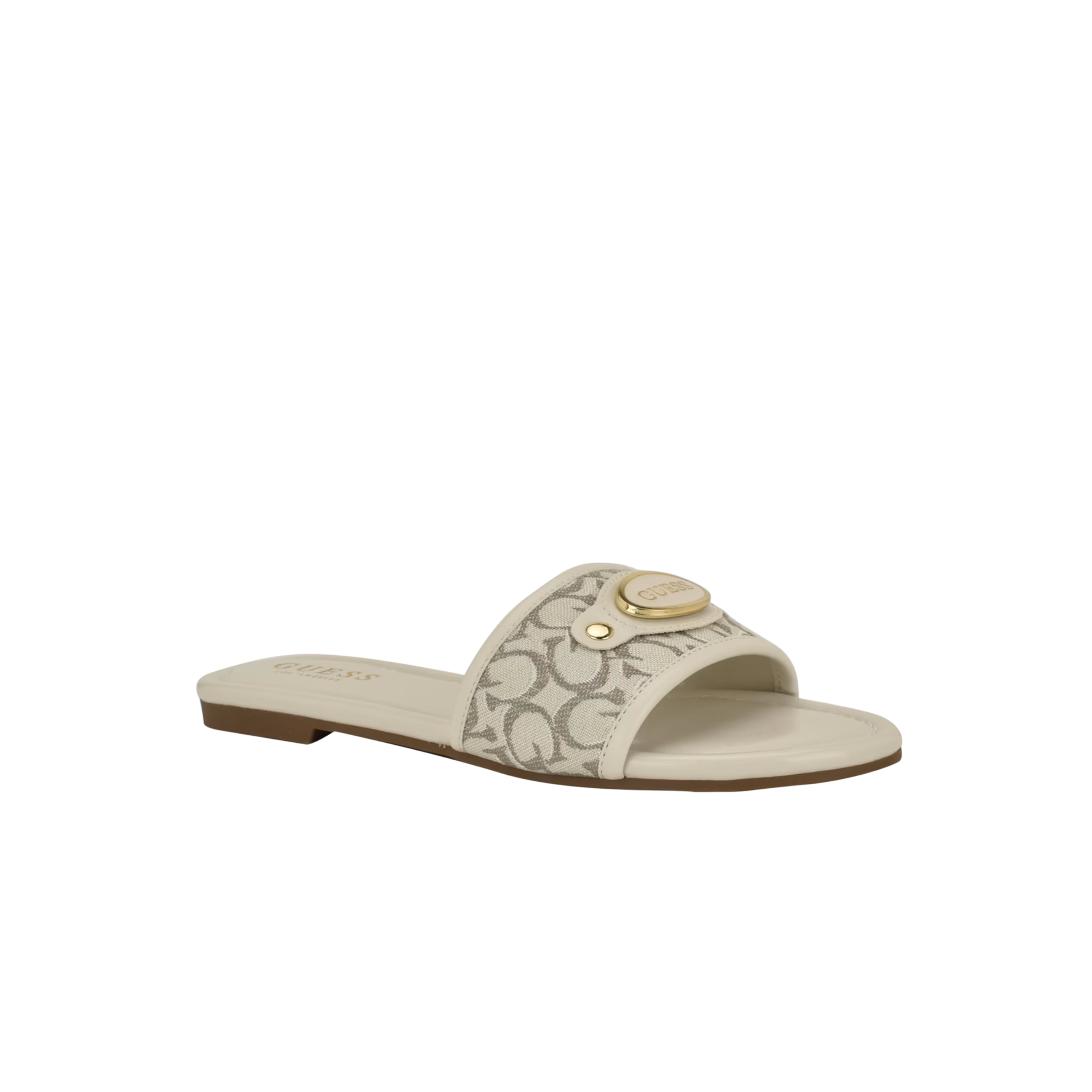 Guess Women Lyndons Logo Slide Sandals - Beige