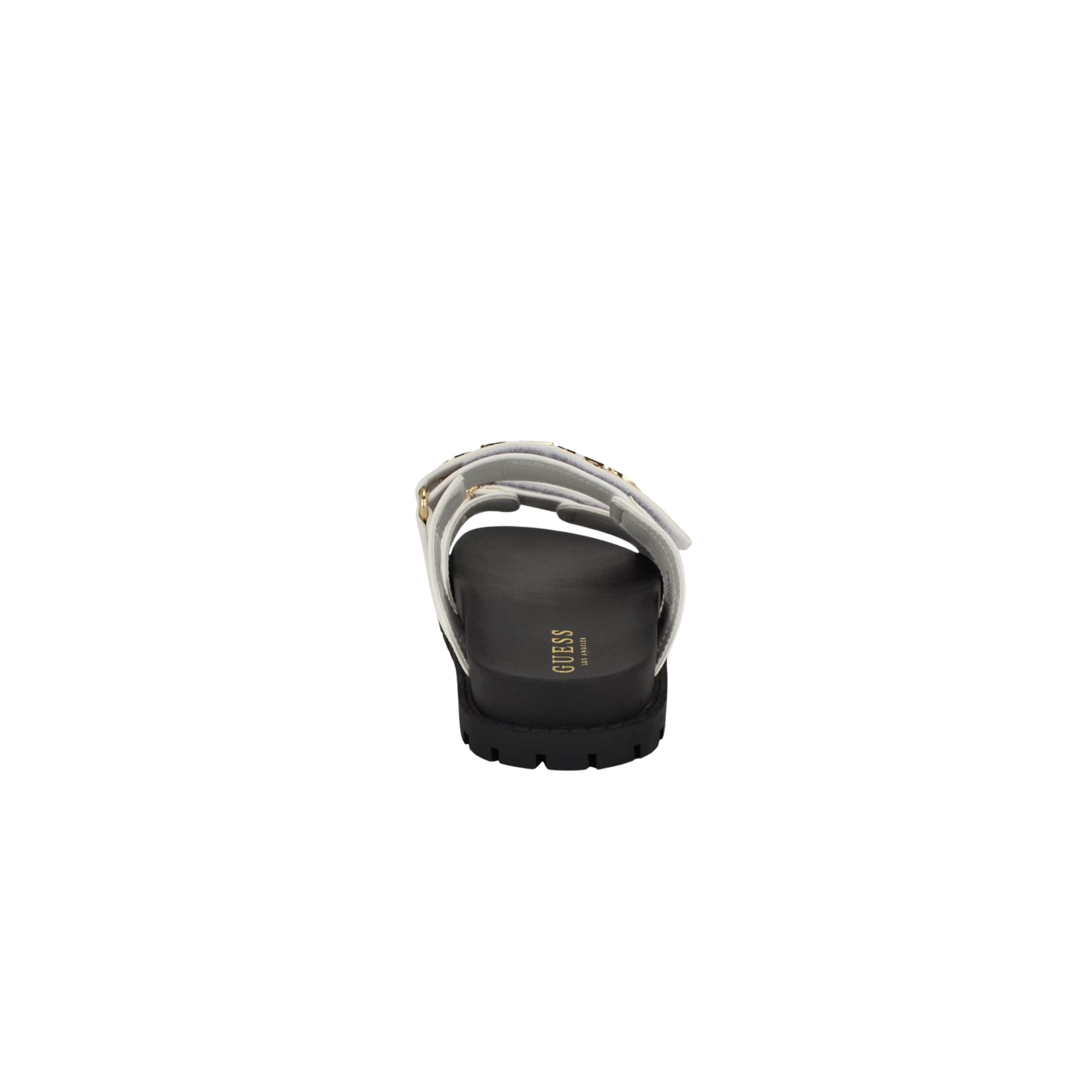 Guess Women Stetsen Metal Guess Sandal Slide - White