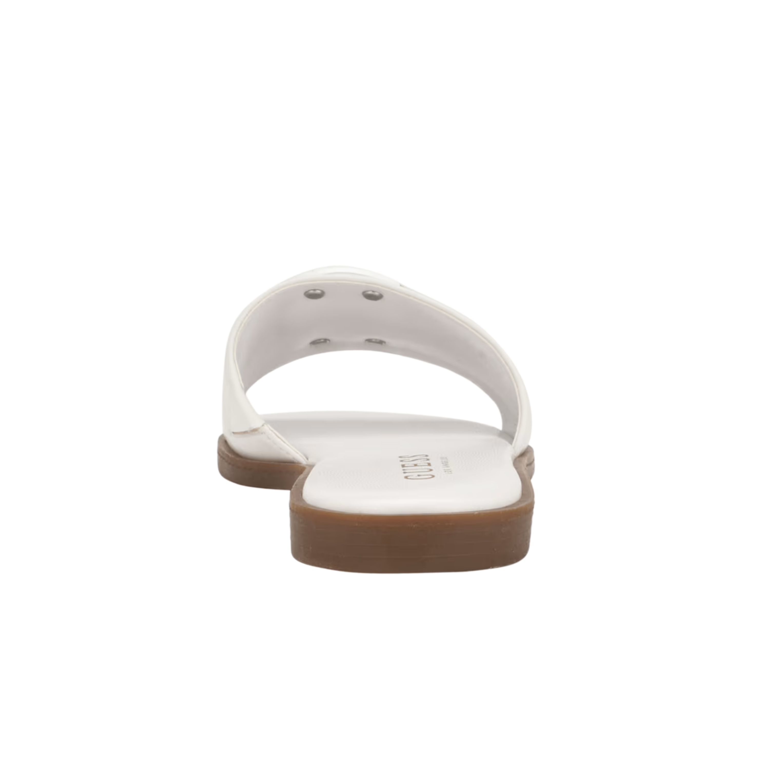 Guess Women Magnify Faux-Leather Beach Slides - White