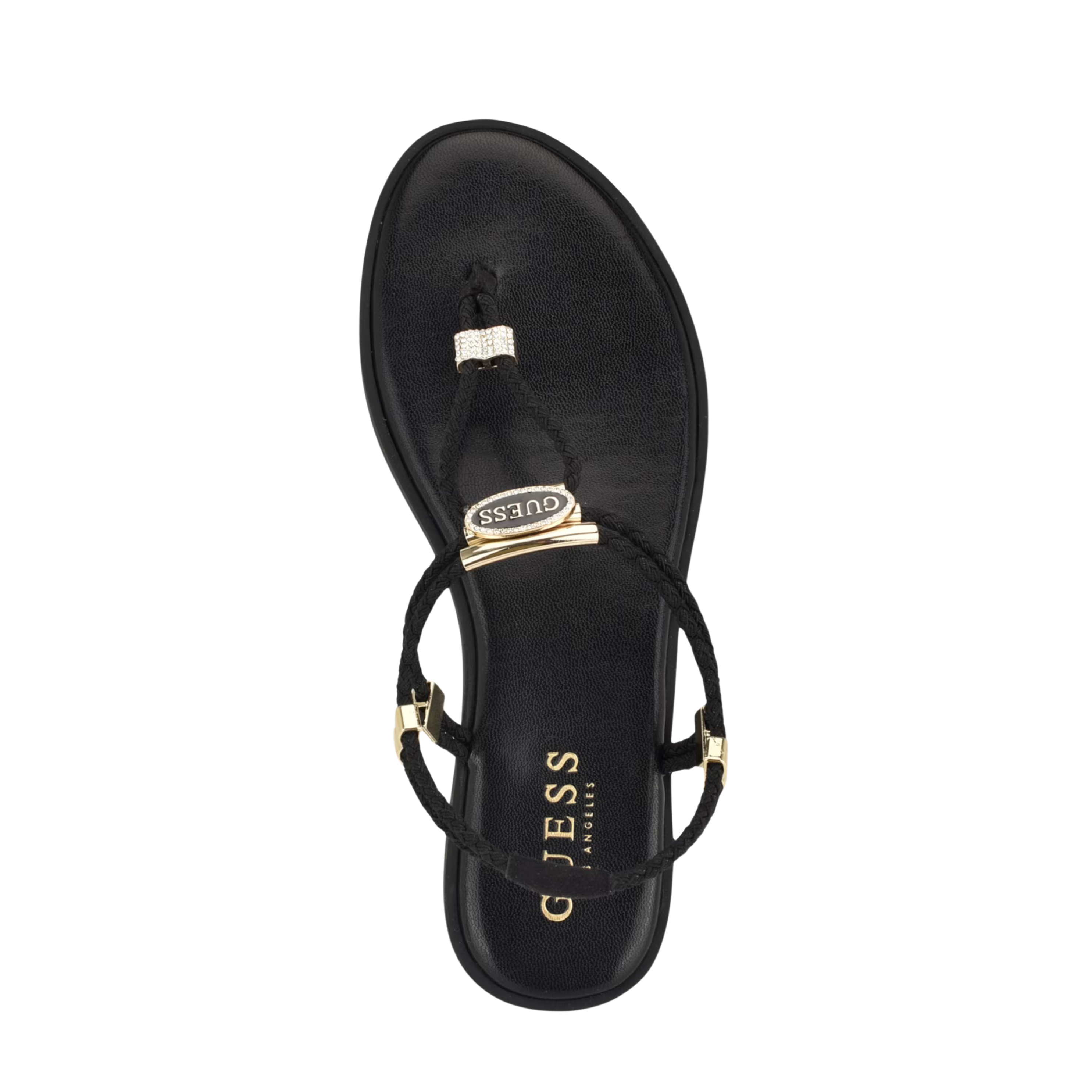 Guess Women Casens Stretch Cord Backstrap Sandals - Black