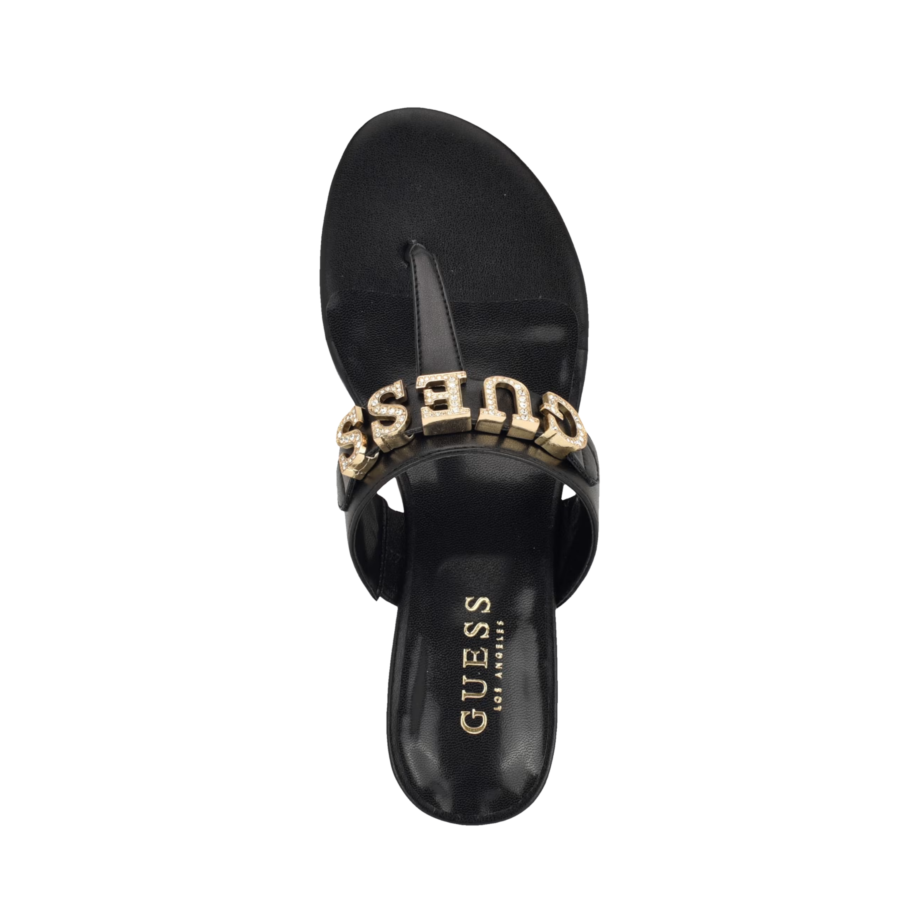 Guess Women Lites T-Strap Block Heel Sandals - Black