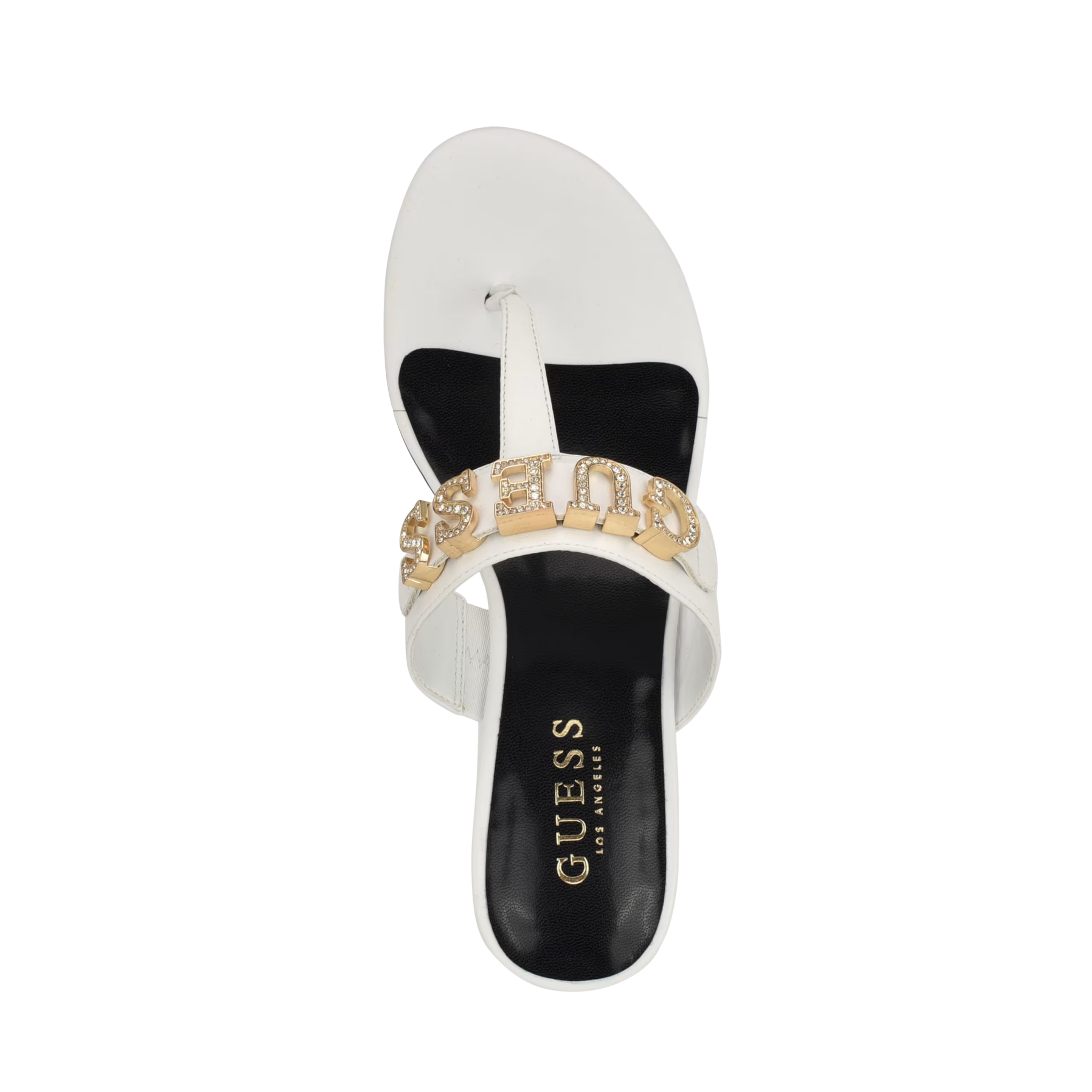 Guess Women Lites T-Strap Block Heel Sandals - White