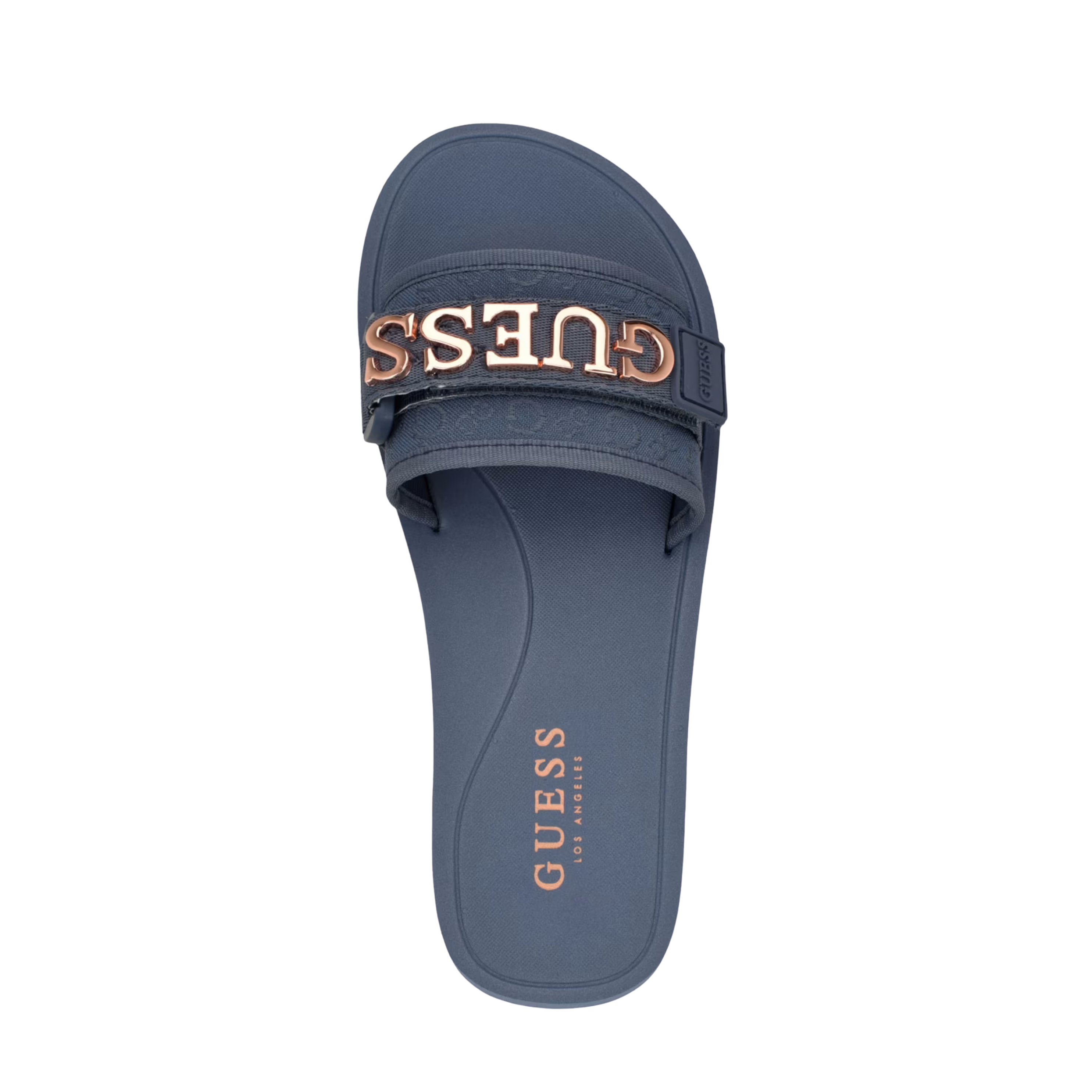 Guess Women Peers Logo Slide Sandals - Blue