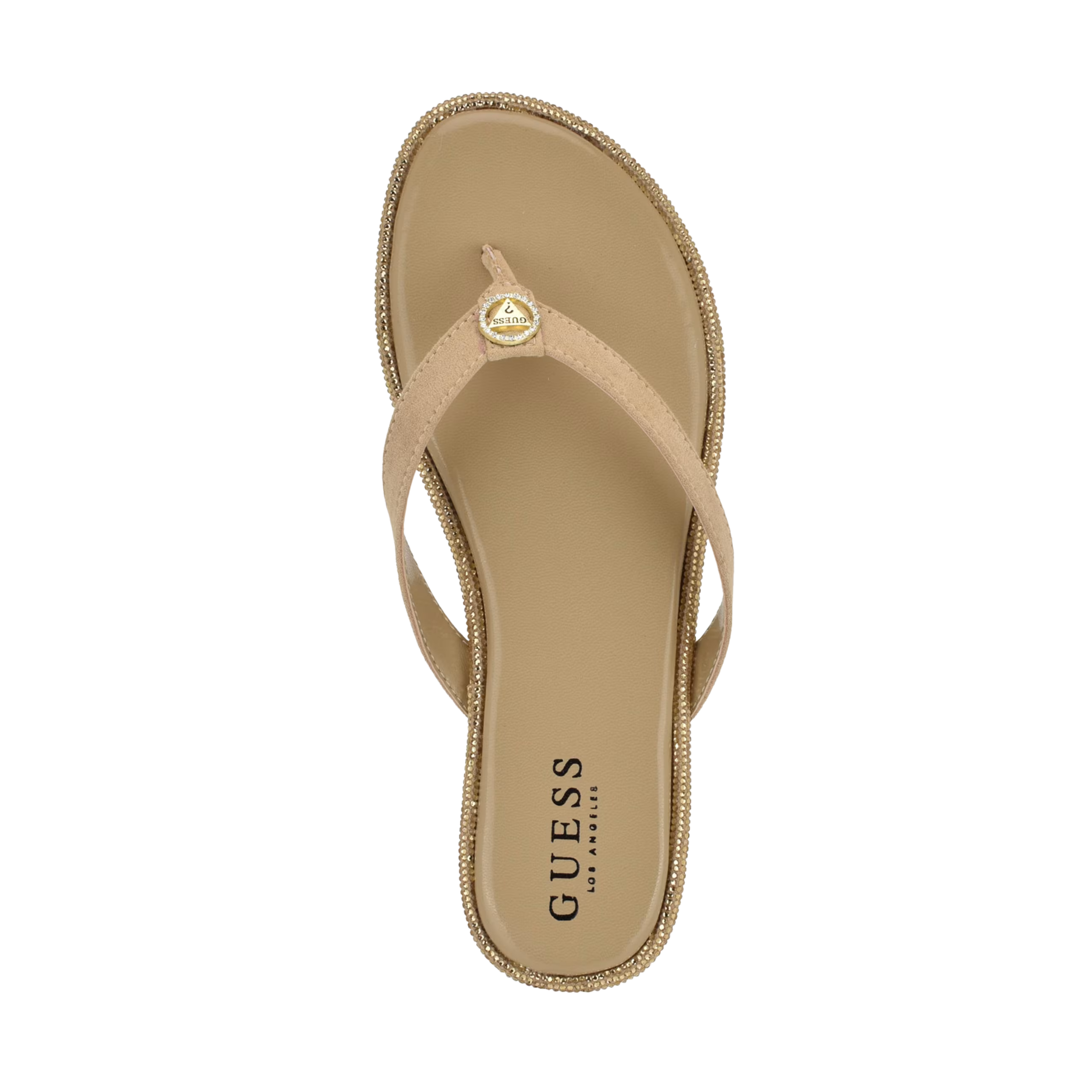 Guess Women Barenn Bling Slide Sandals - Beige