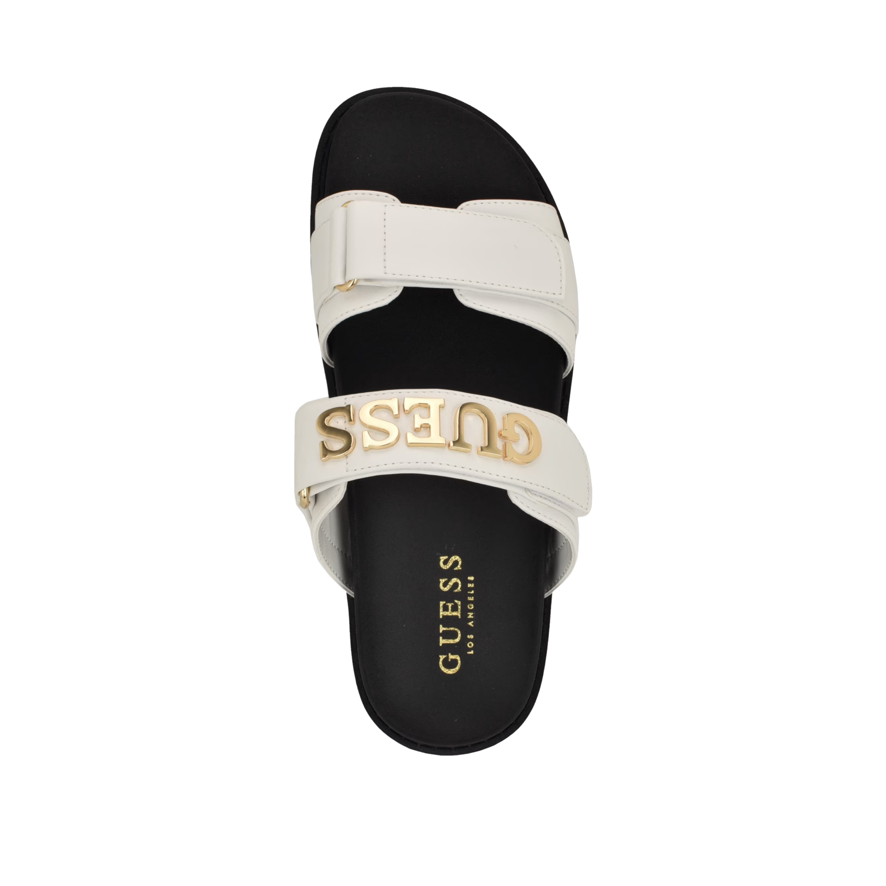 Guess Women Stetsen Metal Guess Sandal Slide - White