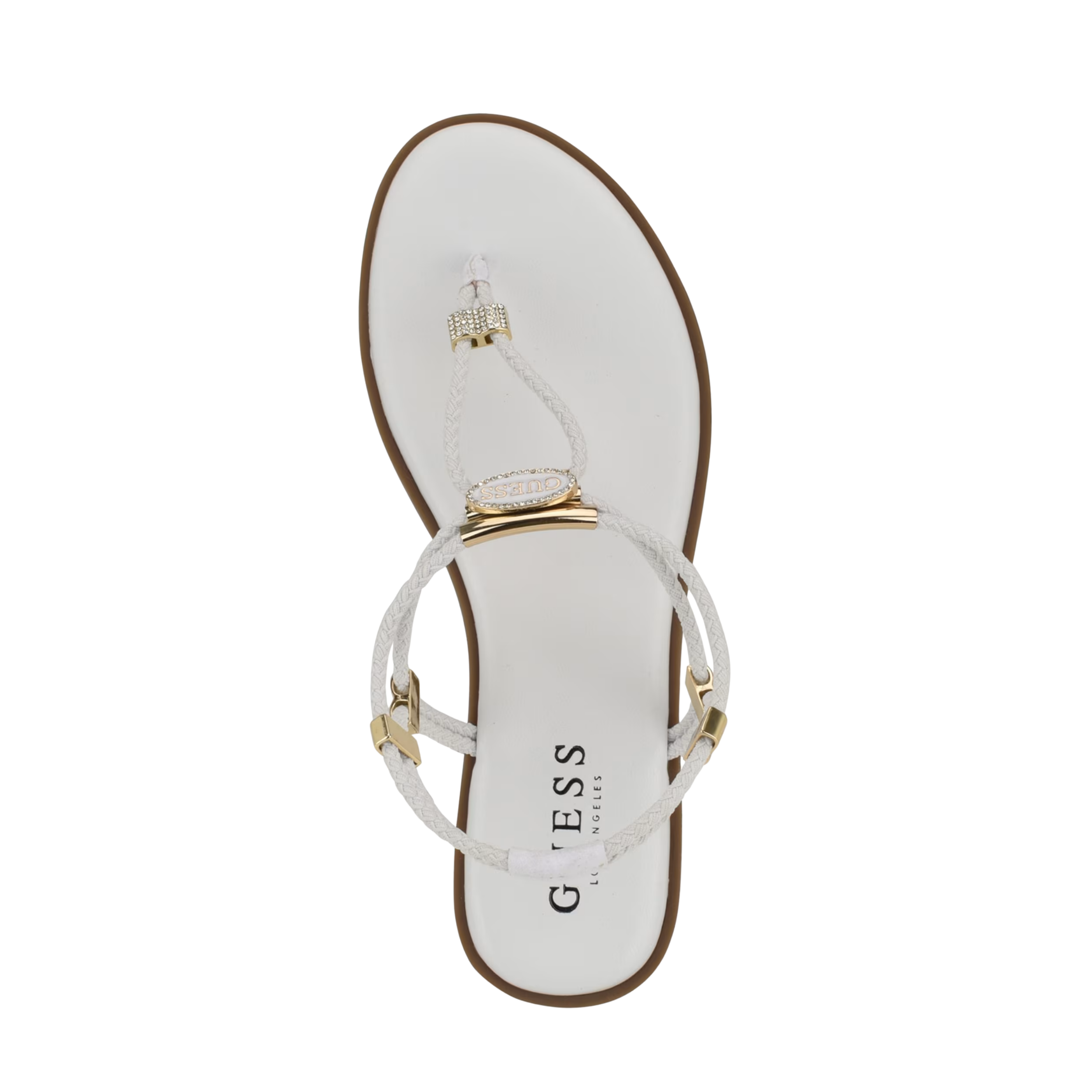 Guess Women Casens Stretch Cord Backstrap Sandals - White