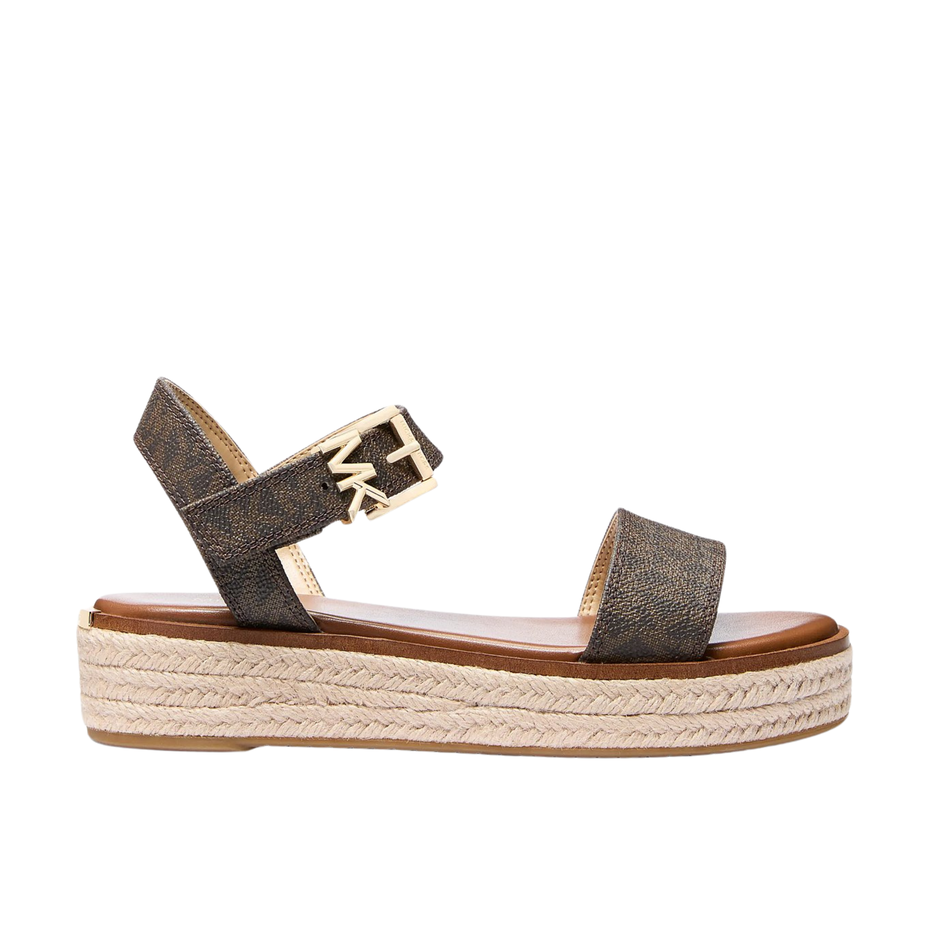 Michael Kors Women Richie Signature Logo Platform Espadrille Sandal - Brown