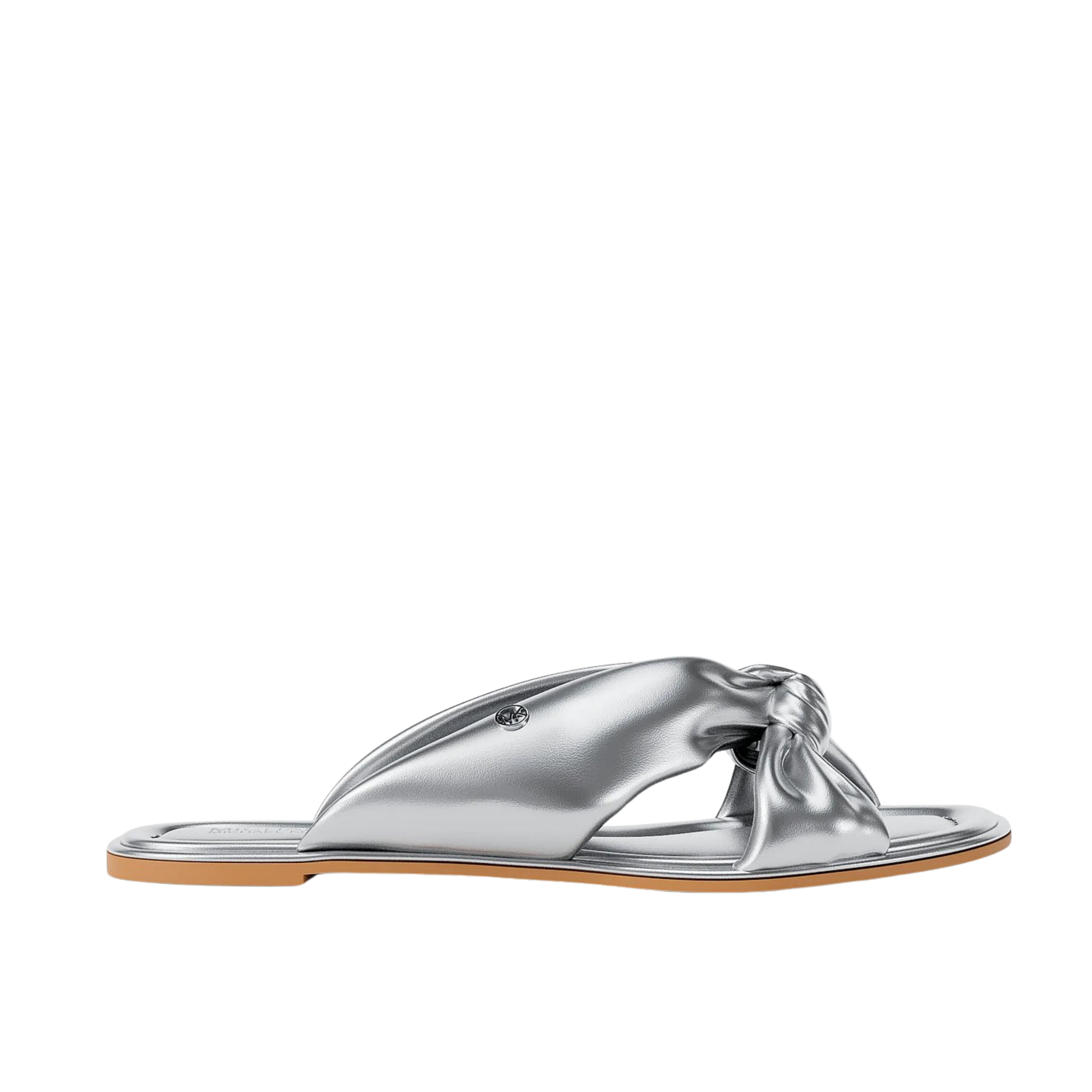 Michael Kors Women Elena Metallic Slide Sandal - Silver
